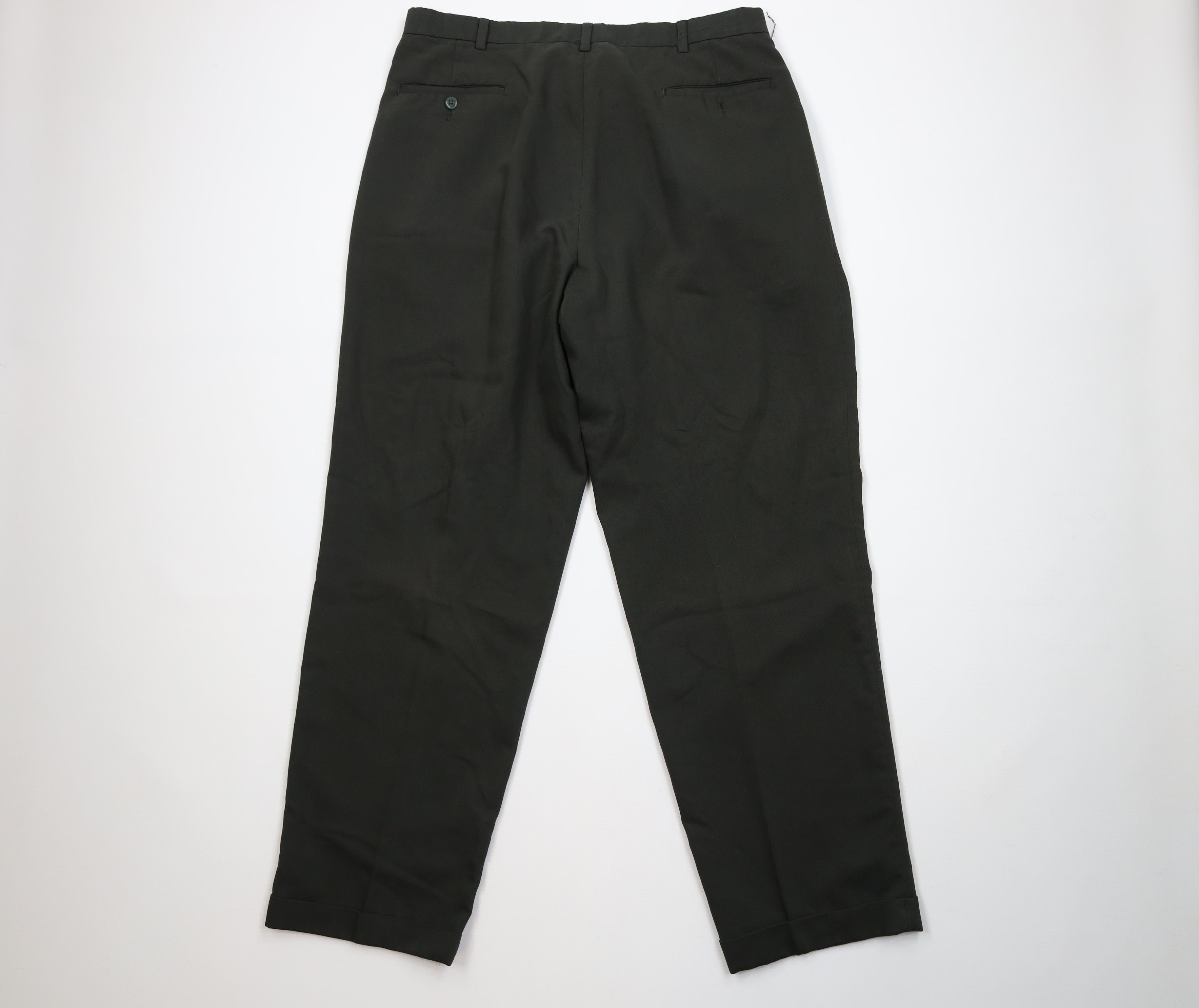 Vintage Vintage 90s Streetwear Pleated Wide Leg Chino Pants Green Size US 34 / EU 50 - 11 Thumbnail