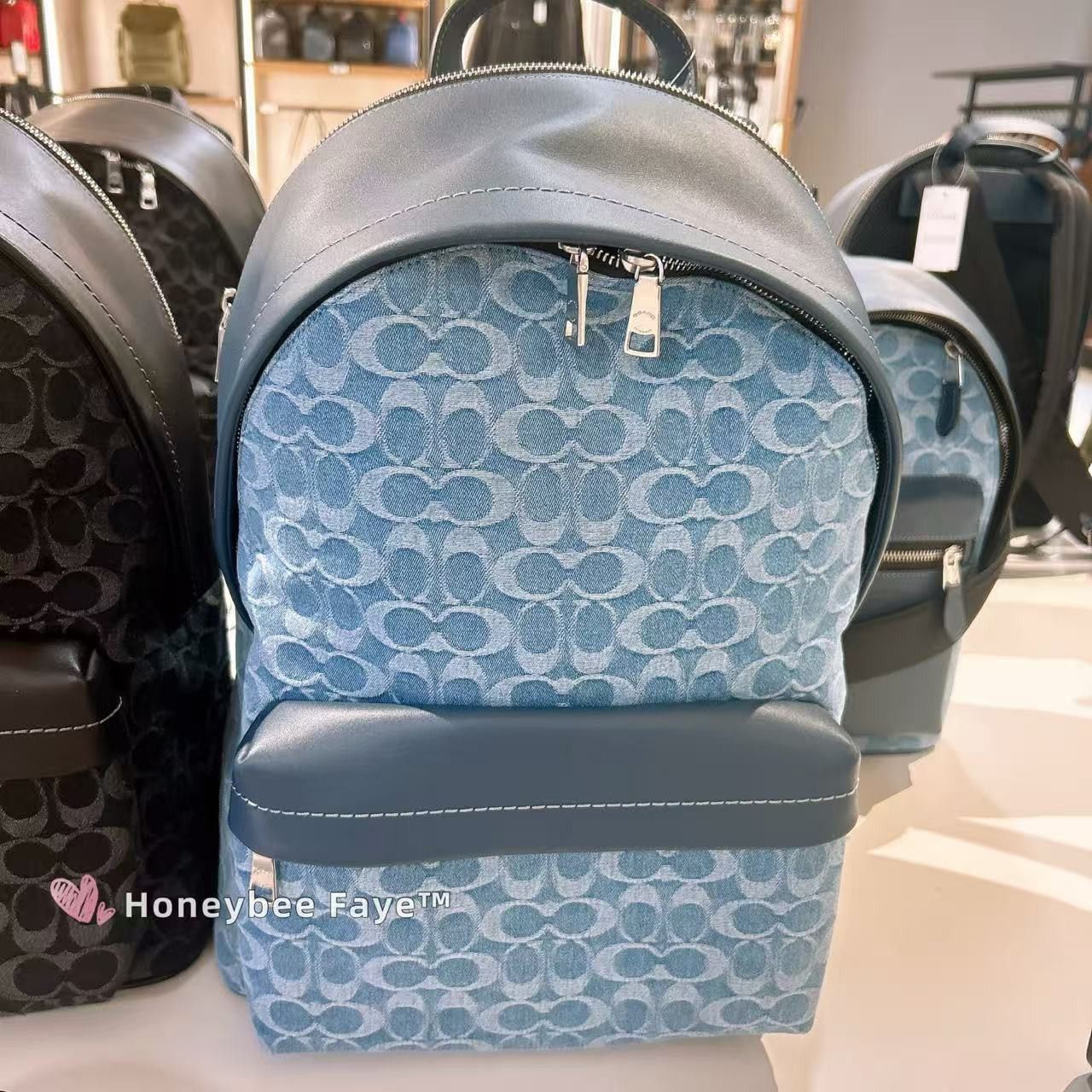 Coach Taylor Backpack In Signature Denim CDF23 Size ONE SIZE - 3 Thumbnail