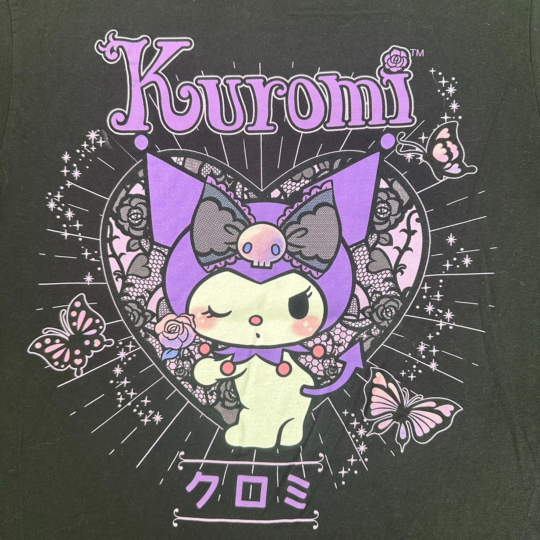 Japanese Brand Vintage Sanrio Kuromi Heart T-Shirt Cute Goth Emo Y2K Tee Size US M / EU 48-50 / 2 - 3 Thumbnail