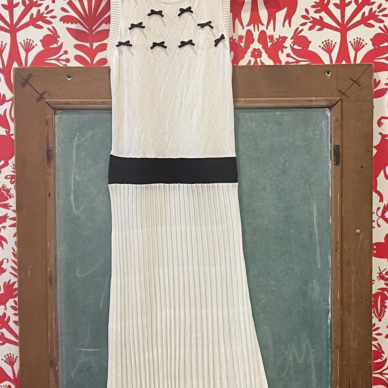 RED VALENTINO Tennis Knit Dress with Black Bows