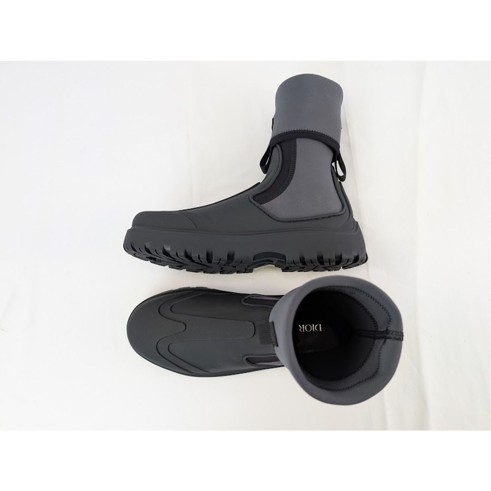 Dior o1rshd1 Leather Neoprene Garden Boots in Black / Grey Size US 11 / EU 44 - 1 Thumbnail