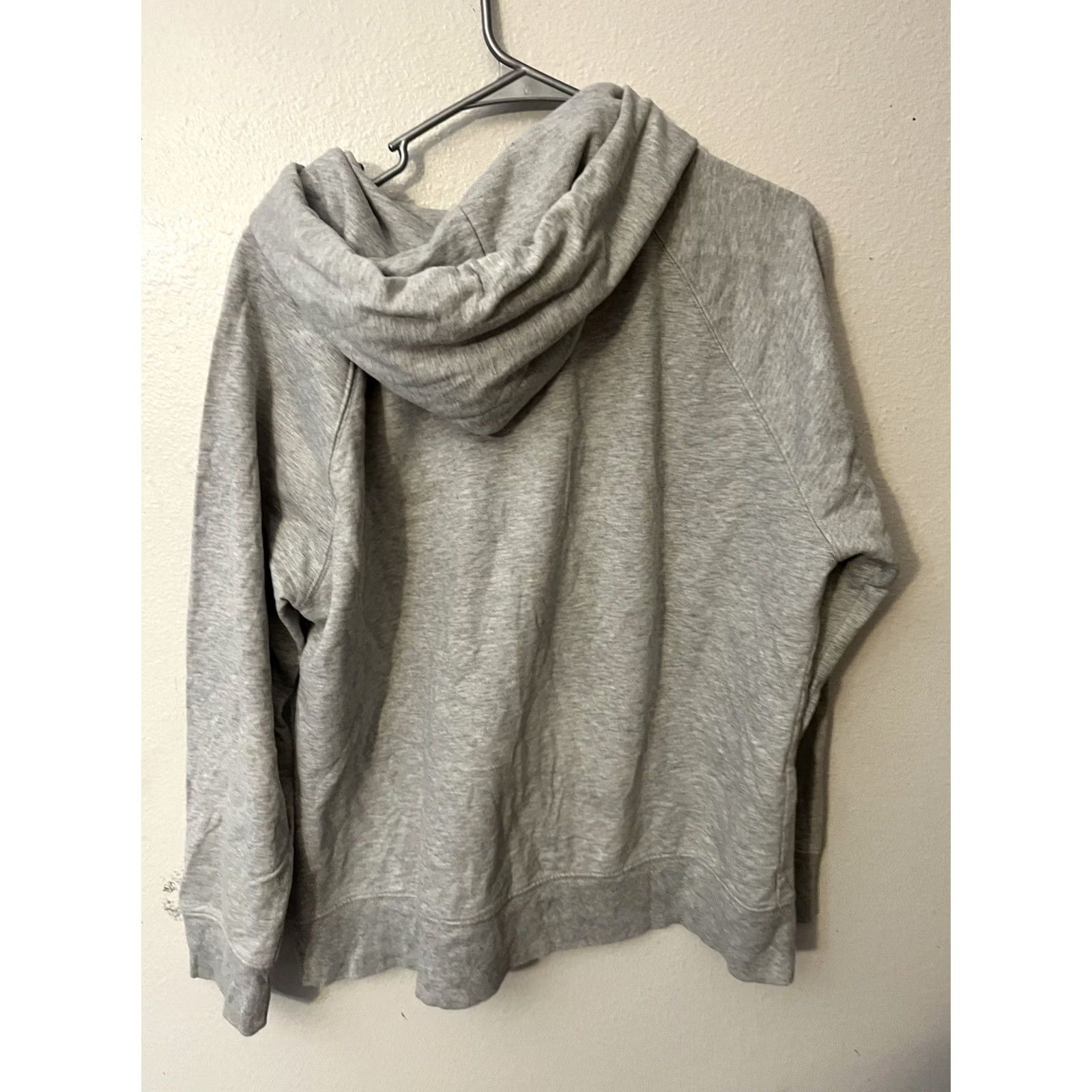Gap GAP Hoodie Heathered Logo Embroidered Women's XL Zip Full Zip Hooded Lined Pockets Faux Fur Lining Gray Size XL / US 12-14 / IT 48-50 - 3 Thumbnail