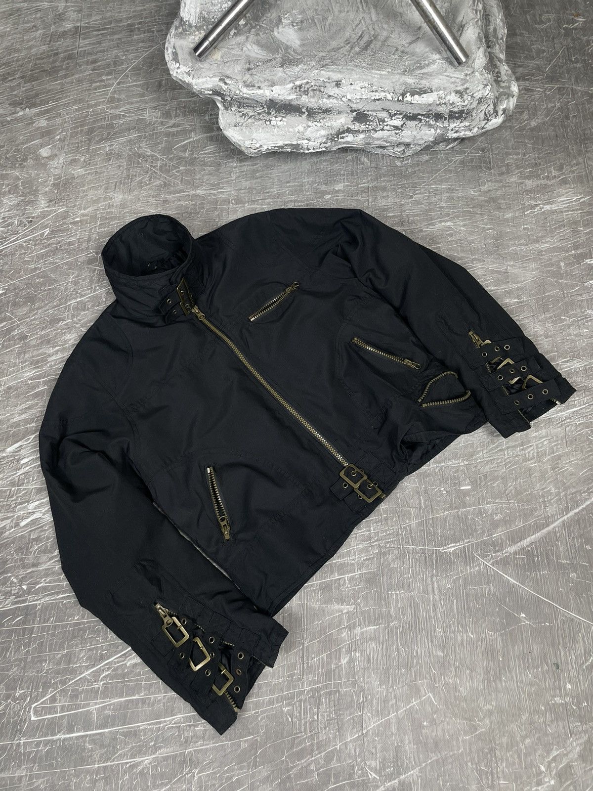 20471120 × Japanese Brand Multipocket Zip Bandage Bomber Japanese GOA Y2K Style Size US S / EU 44-46 / 1 - 4 Thumbnail