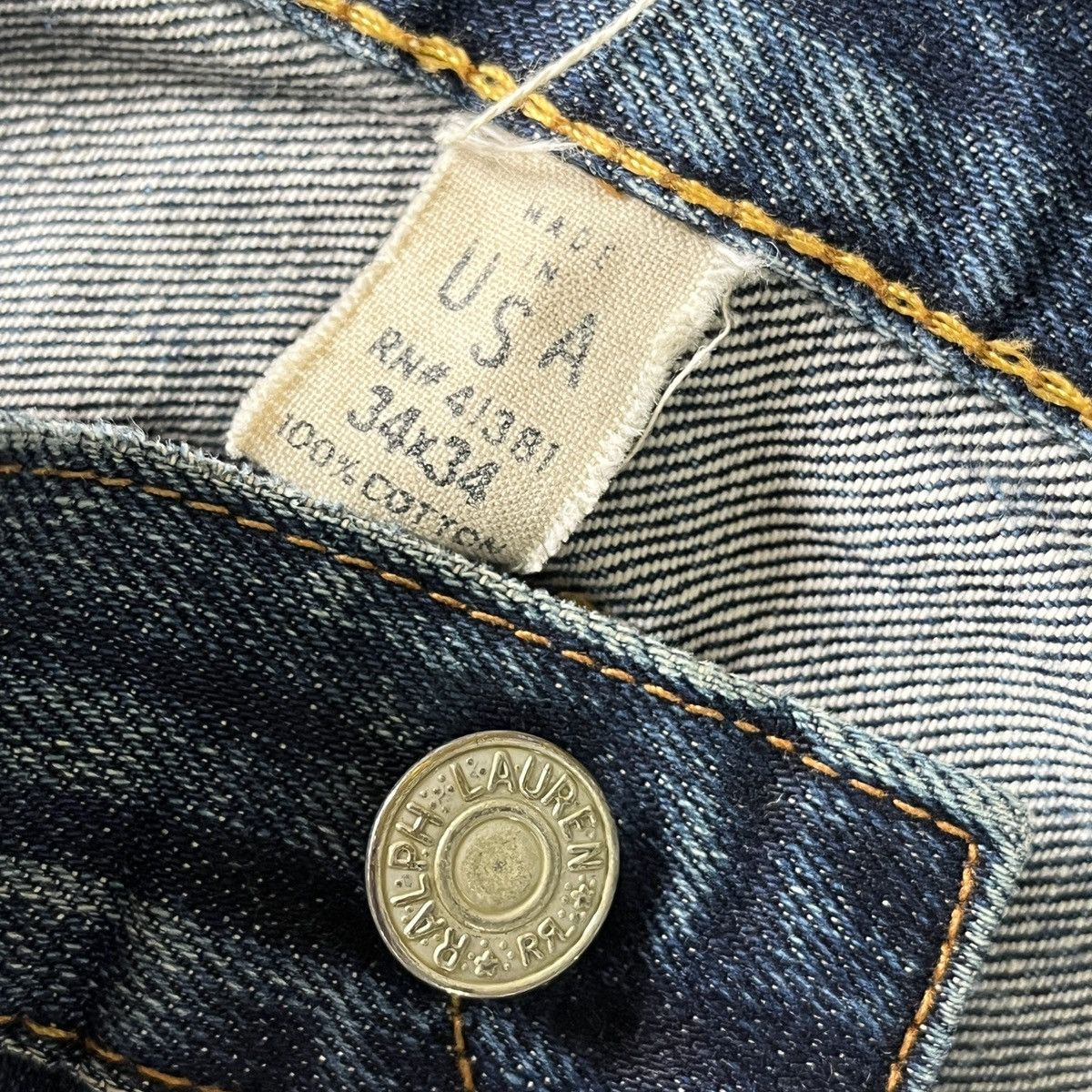 RRL Ralph Lauren Vintage RRL Ralph Lauren Hidden Rivet Distressed Denim Size US 34 / EU 50 - 18 Thumbnail