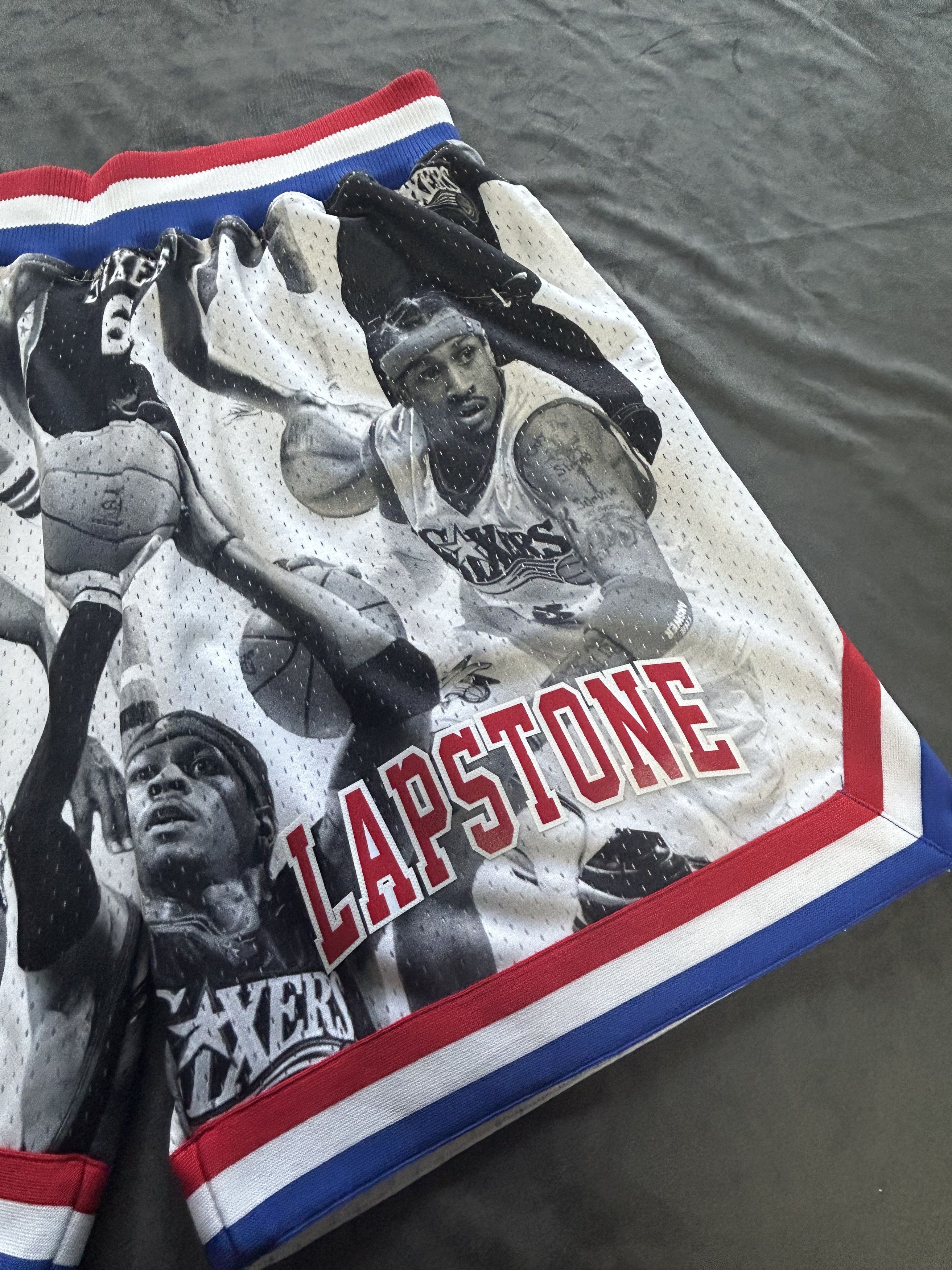Mitchell & Ness Rare Lapstone Mitchell Ness Icon Collage 76ers Shorts XL Size US 34 / EU 50 - 9 Thumbnail
