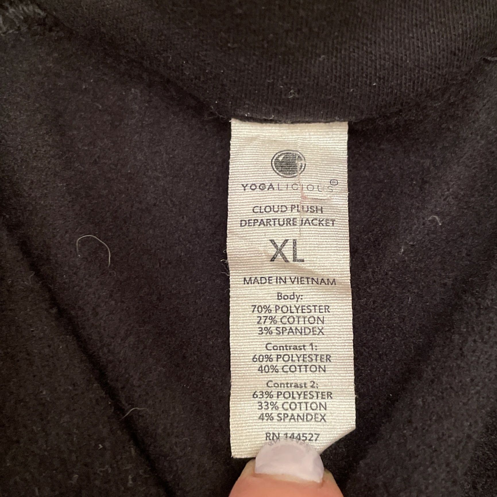 Vintage Yogalicious Cloud Departure Jacket Women’s XL Black Full Zip Collared Plush Jacket Size XL / US 12-14 / IT 48-50 - 5 Thumbnail