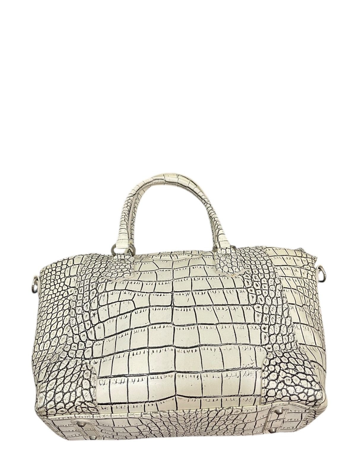 Genuine Leather Albino Crocodile Embossed Moda Principe Tote Bag 2🟩2 Size ONE SIZE - 5 Thumbnail