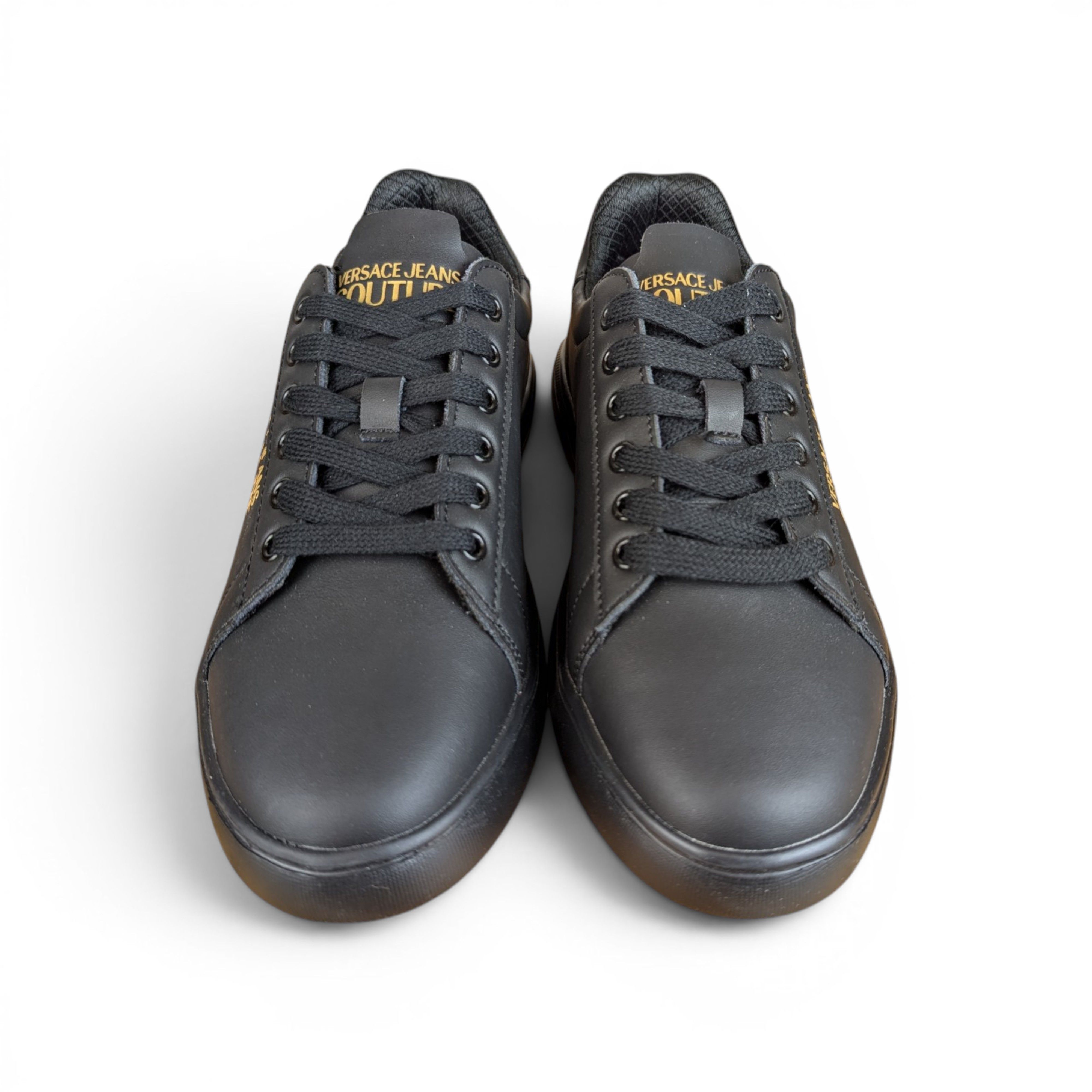 Versace Jeans Couture VERSACE JEANS COUTURE ALL BLACK SNEAKERS WITH LOGO Size US 7 / IT 37 - 2 Thumbnail