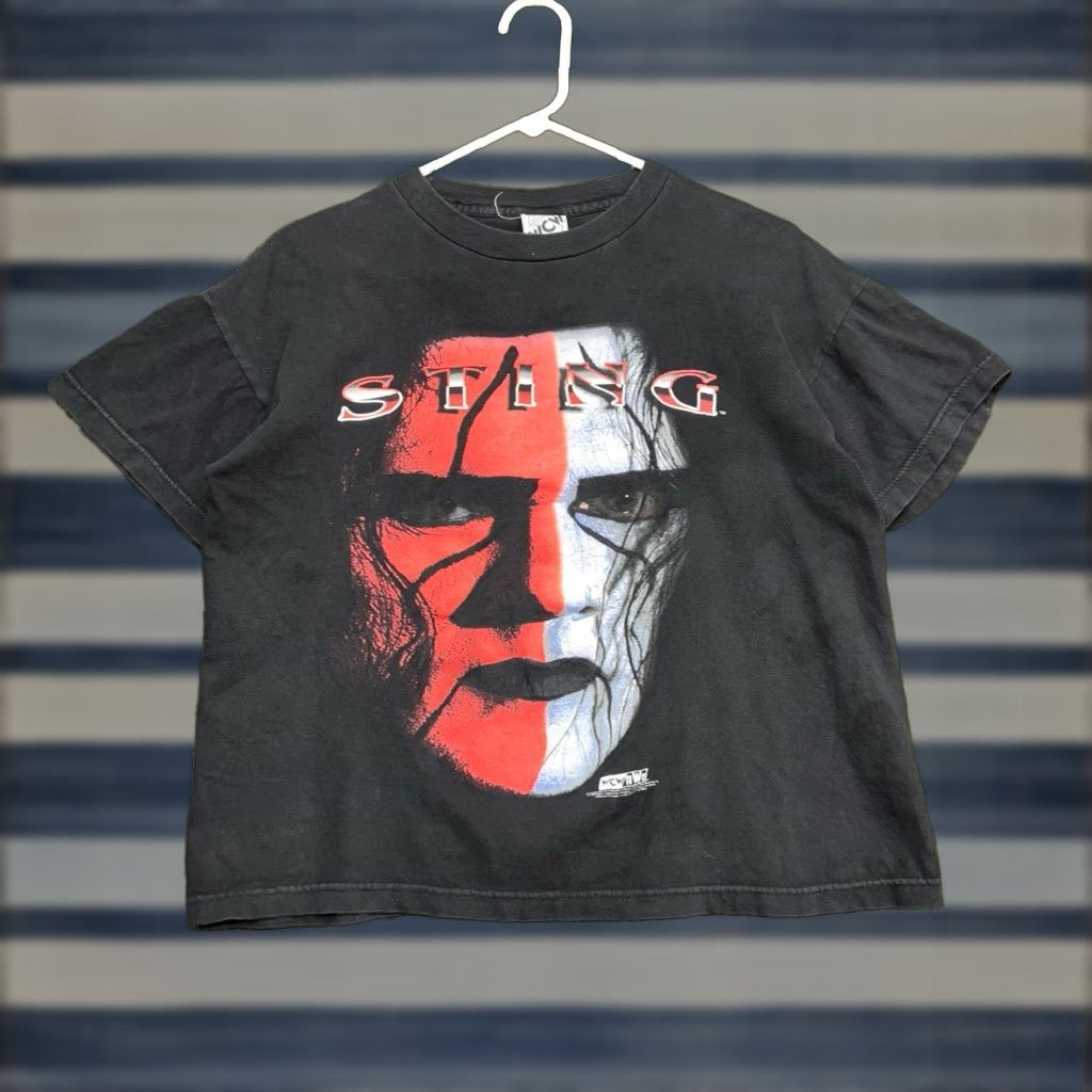 Logo 7 VINTAGE WCW Sting Wrestling T-Shirt Mens Medium Black Big Face Logo 90s Size US M / EU 48-50 / 2 - 1 Thumbnail