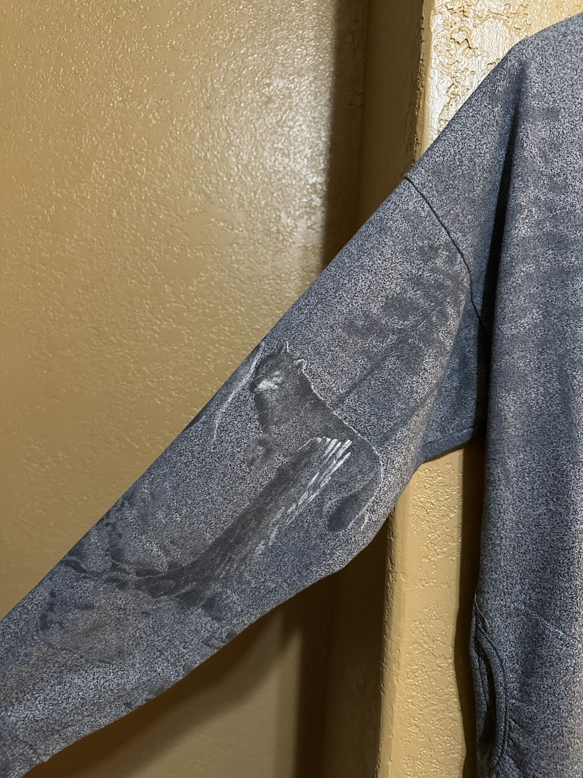 Vintage 🍂 Vintage 90s Wolves Henley Pullover Sweatshirt Size US L / EU 52-54 / 3 - 7 Thumbnail