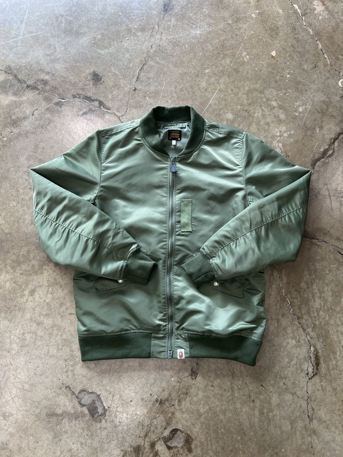 Bape A Bathing Ape Bape Bomber Jacket Green Sz. XL Size US XL / EU 56 / 4 - 2 Thumbnail