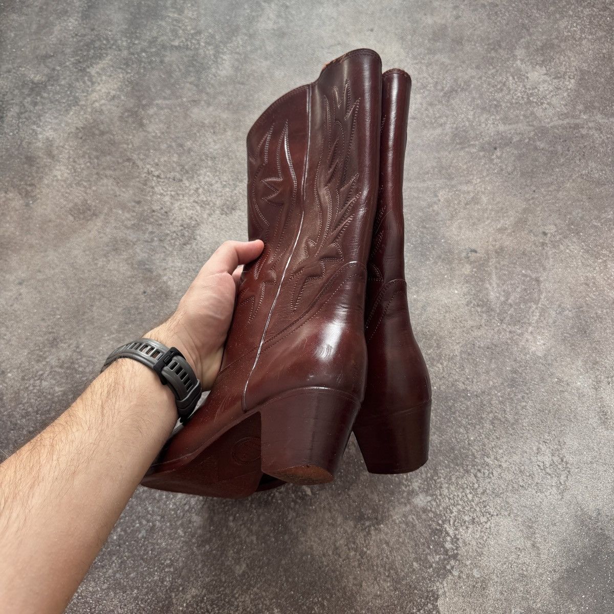 Hysteric Glamour Vintage Y2K Boho Brown Leather Cowboy Western Boots Size US 8 / IT 38 - 9 Thumbnail