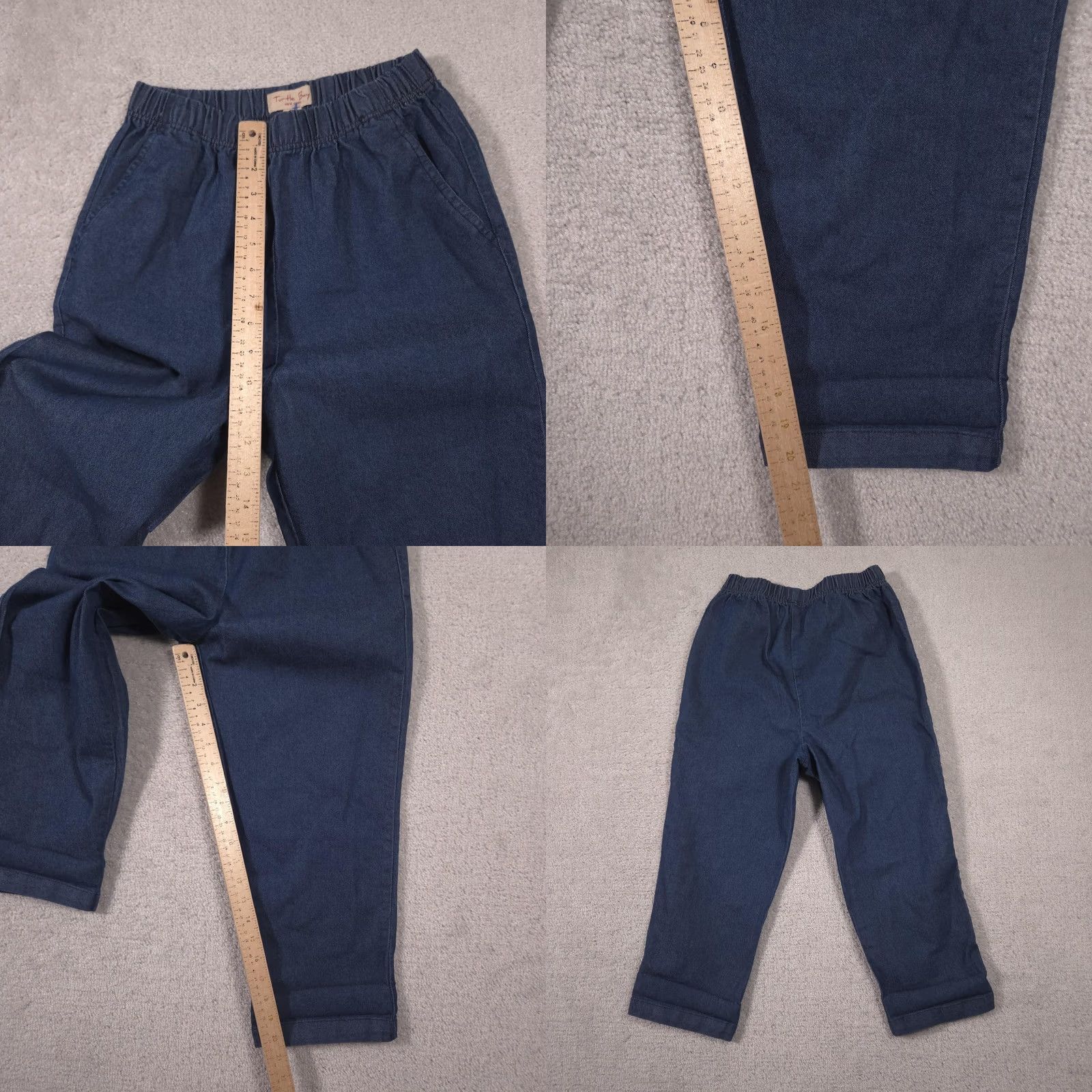 Denime Turtle Bay Jeans Womens Small Denim Elastic Waist Pull On Capri Capri Jeans Casual Pants (S) Blue Denim Pull On Relaxed Straight 20in Inseam Womens Size 28" / US 6 / IT 42 - 8 Thumbnail
