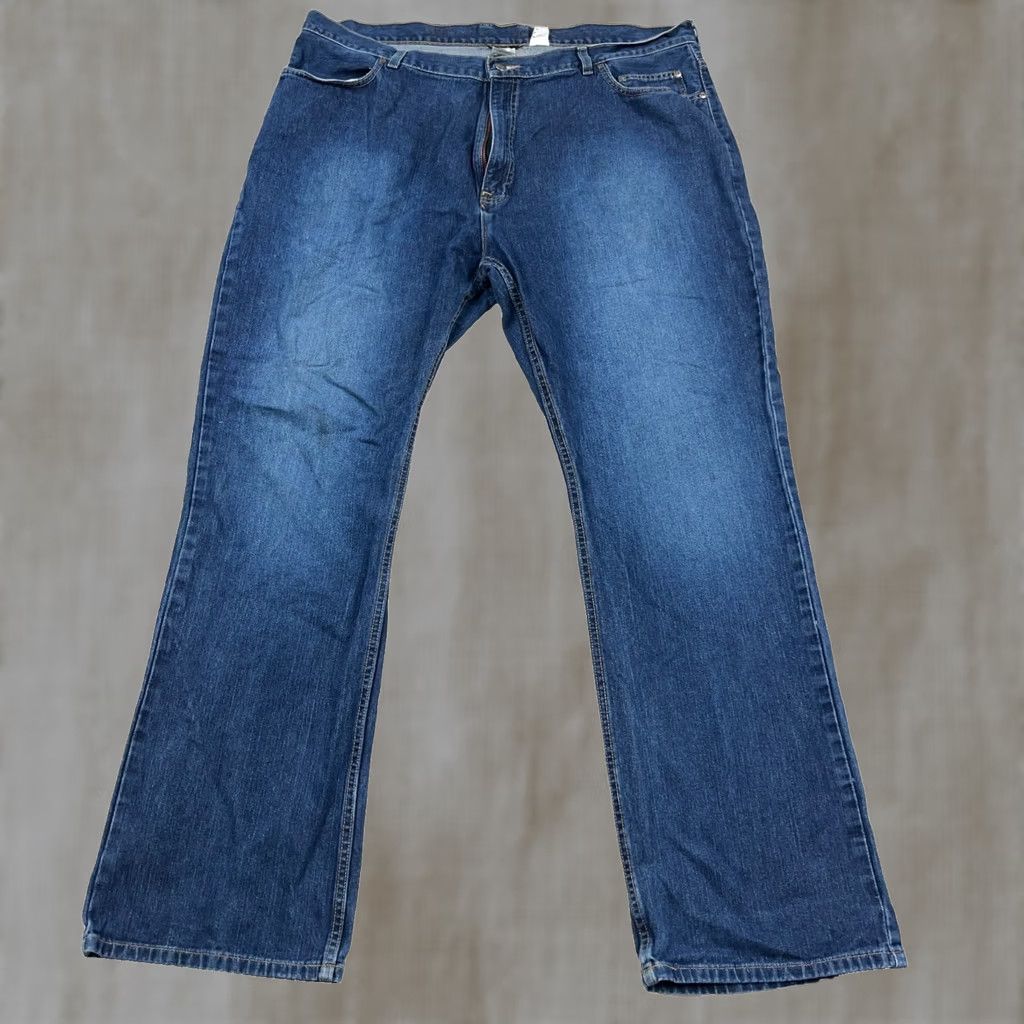 Harley Davidson Harley-Davidson Jeans Men 46x36 Slim Boot Cut Dark Wash USA Made Denim 5-Pocket Solid Blue MCM Images Size US 30 / EU 46 - 1 Thumbnail