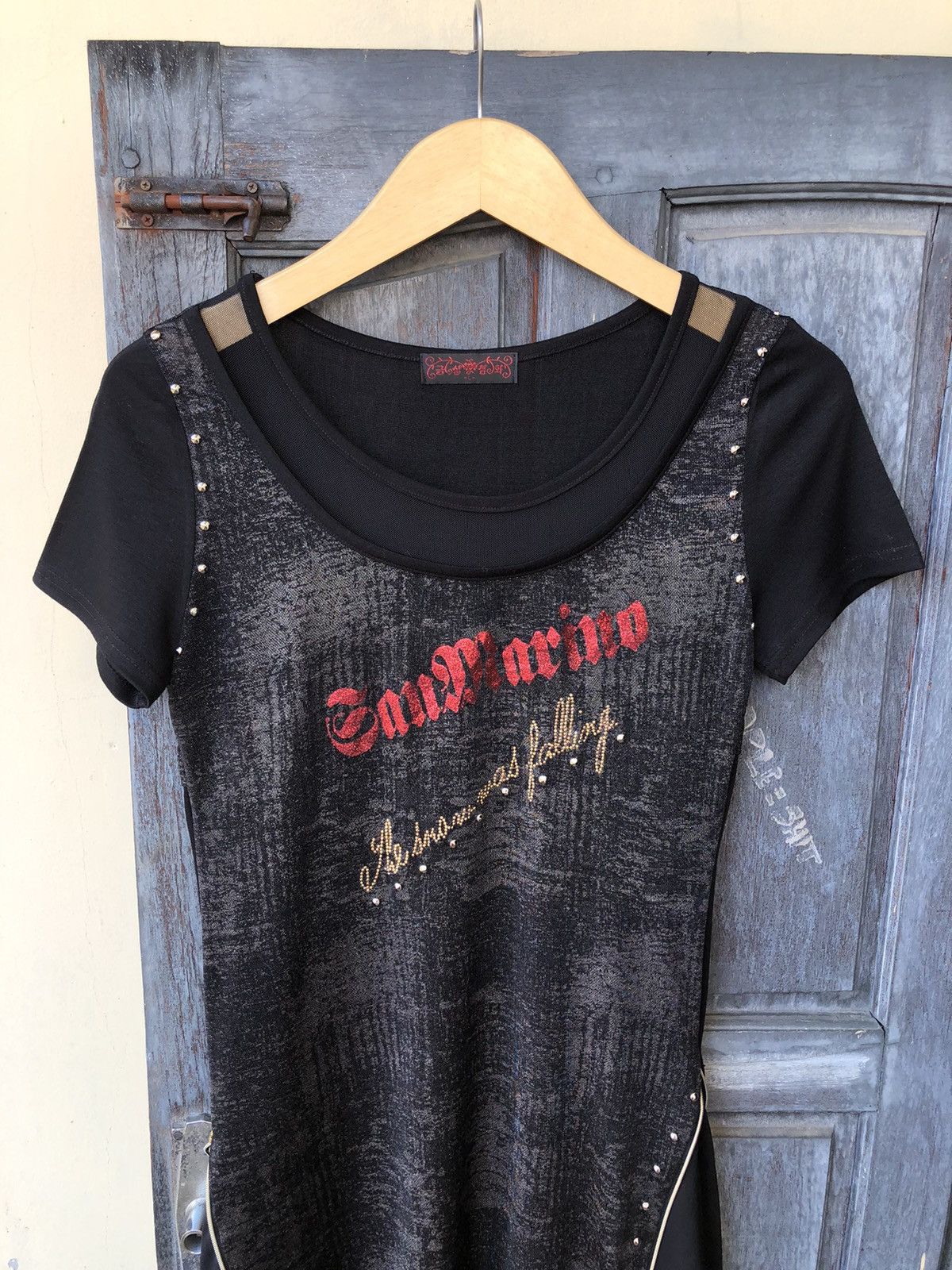 Vintage San Marino Japanese Double Layer Studded Gothic Dark Style Size L / US 10 / IT 46 - 3 Thumbnail