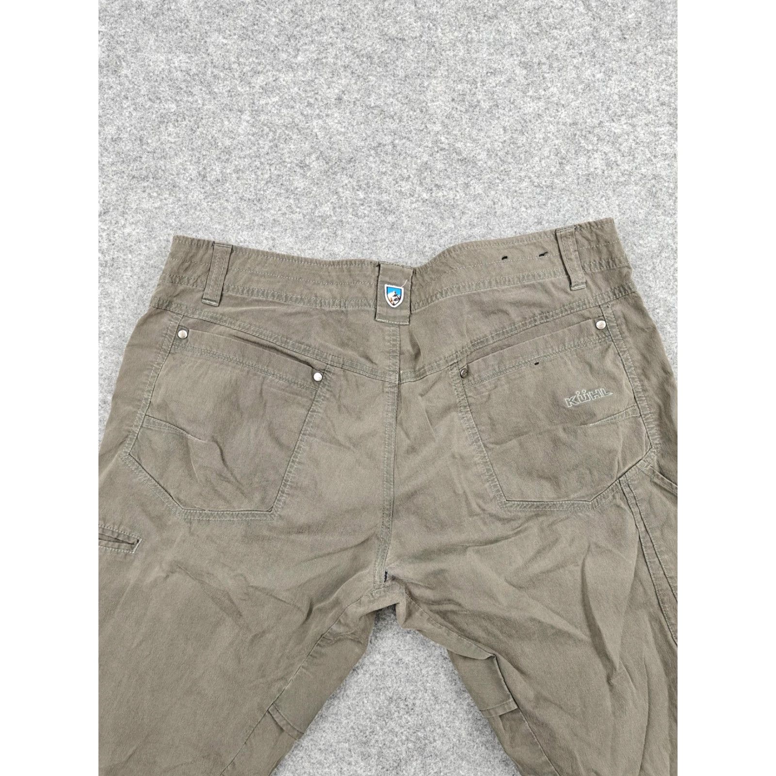 Vintage Kuhl Pants Mens 38x32 Brown Canvas Vented Crotch Knee Cargo Hiking Workwear Size US 38 / EU 54 - 6 Thumbnail