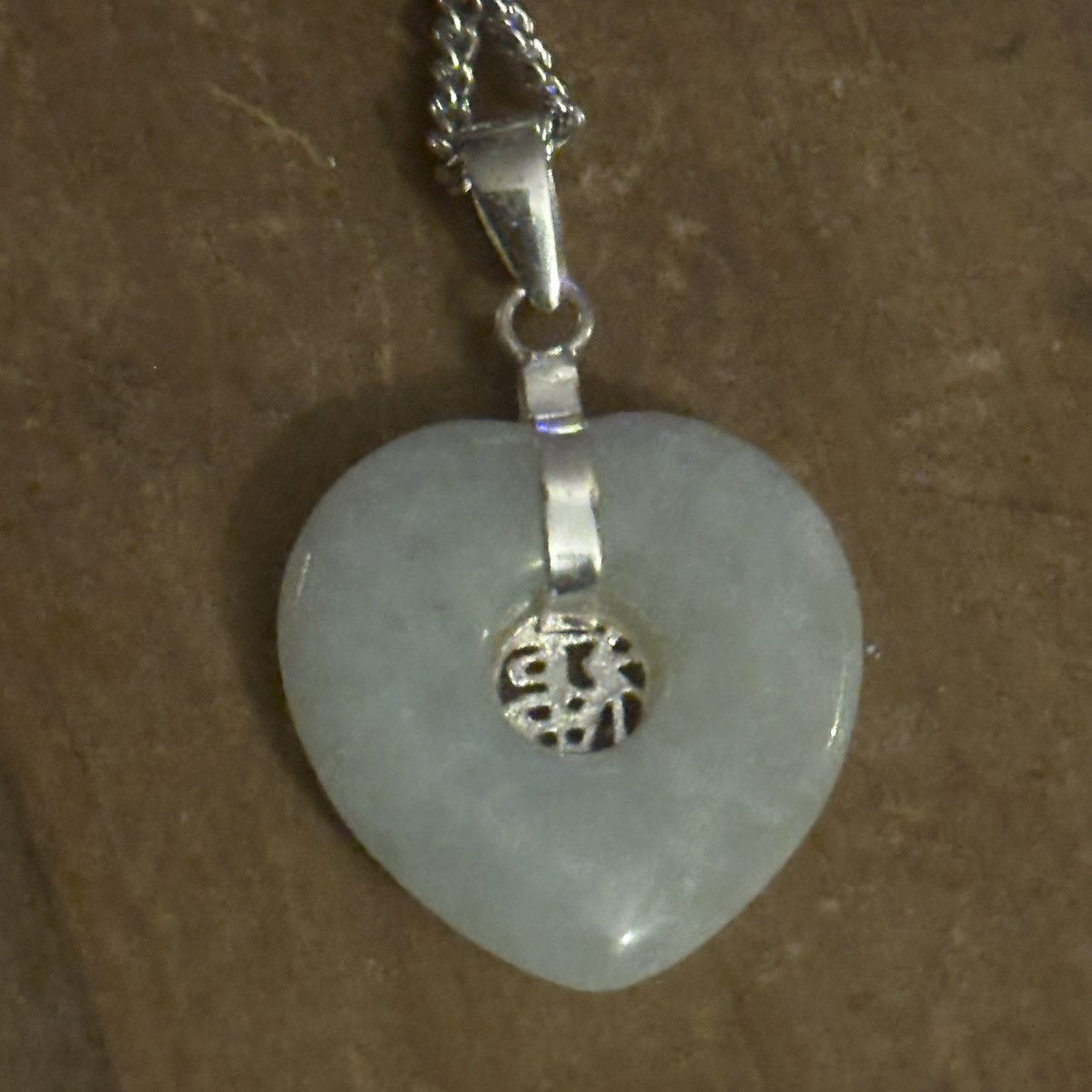 Vintage Vintage jade heart pendant necklace Size ONE SIZE - 4 Thumbnail
