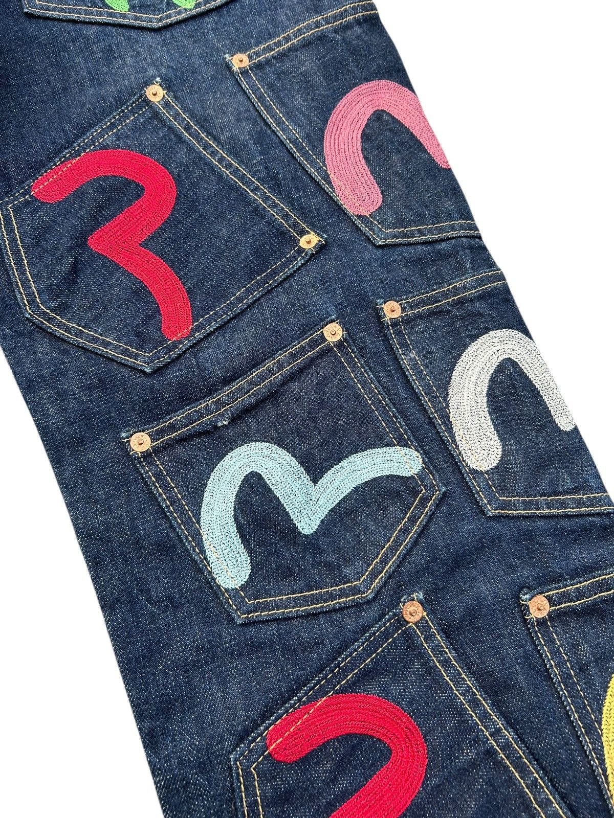 Evisu VINTAGE EVISU SELVEDGE MULTI POCKET DENIM JEAN MADE IN JAPAN Size US 32 / EU 48 - 6 Thumbnail