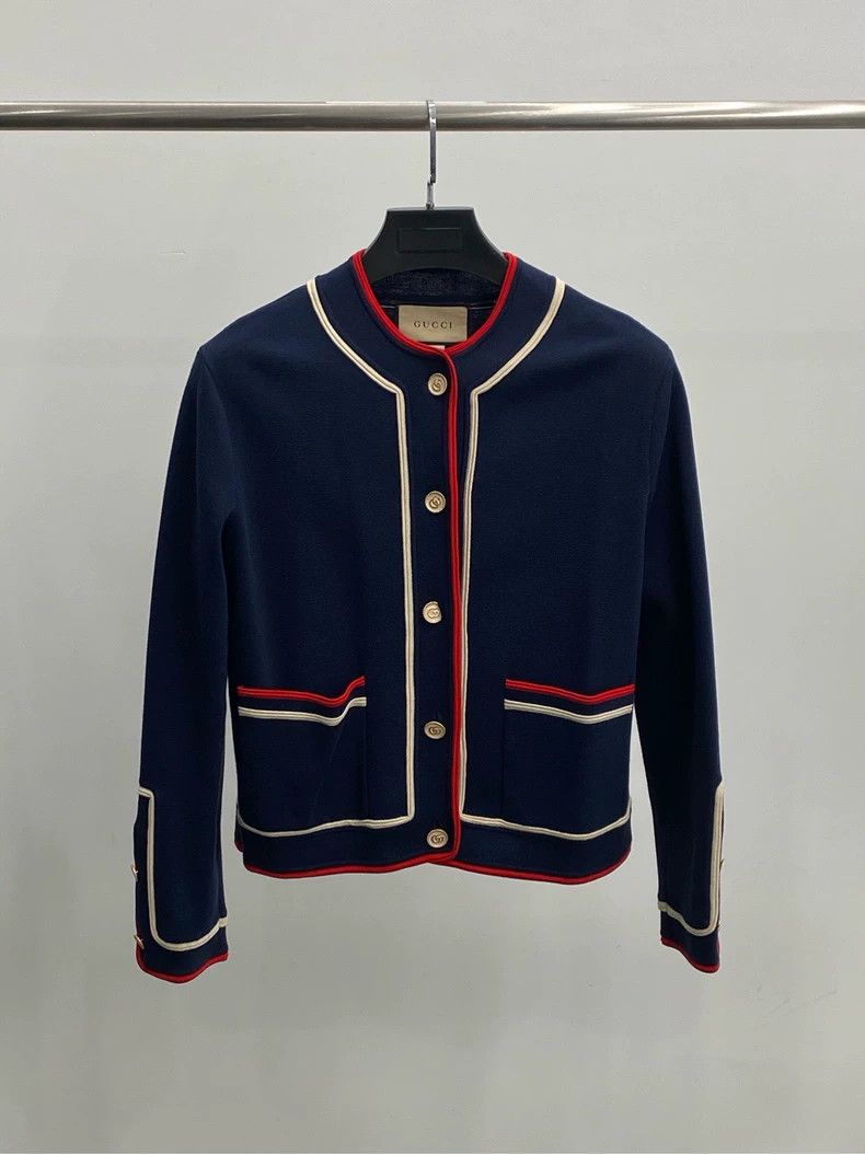 Gucci Navy Blue Knit Cardigan