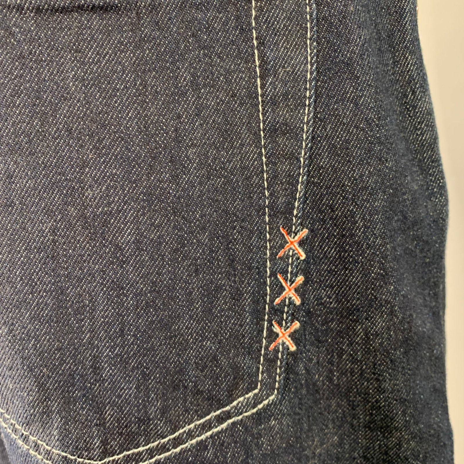 Scotch & Soda The Vert Blue Indigo Contrast Stitch Organic Cotton Jeans Size US 33 - 3 Thumbnail