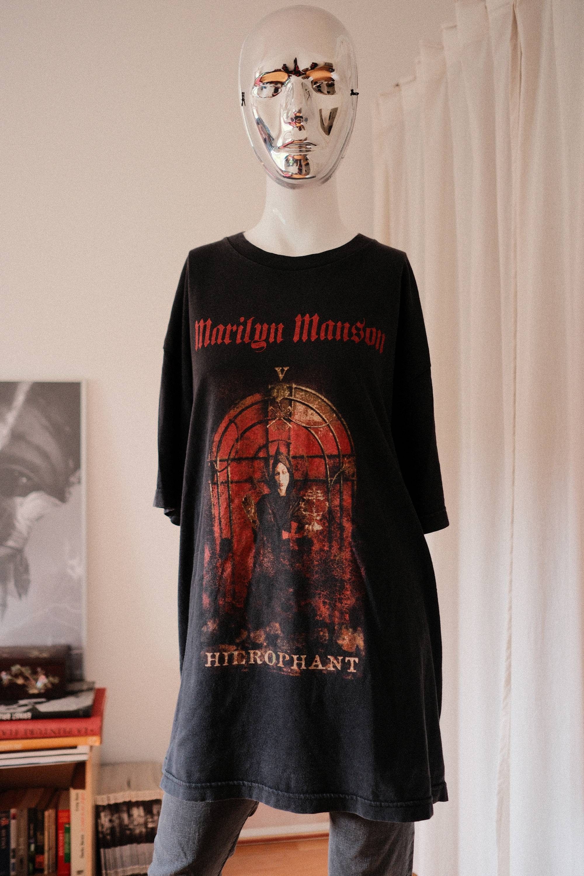 Band Tees Marilyn Manson Hierophant Holywood rare vintage 2000s Size US XL / EU 56 / 4 - 1 Thumbnail