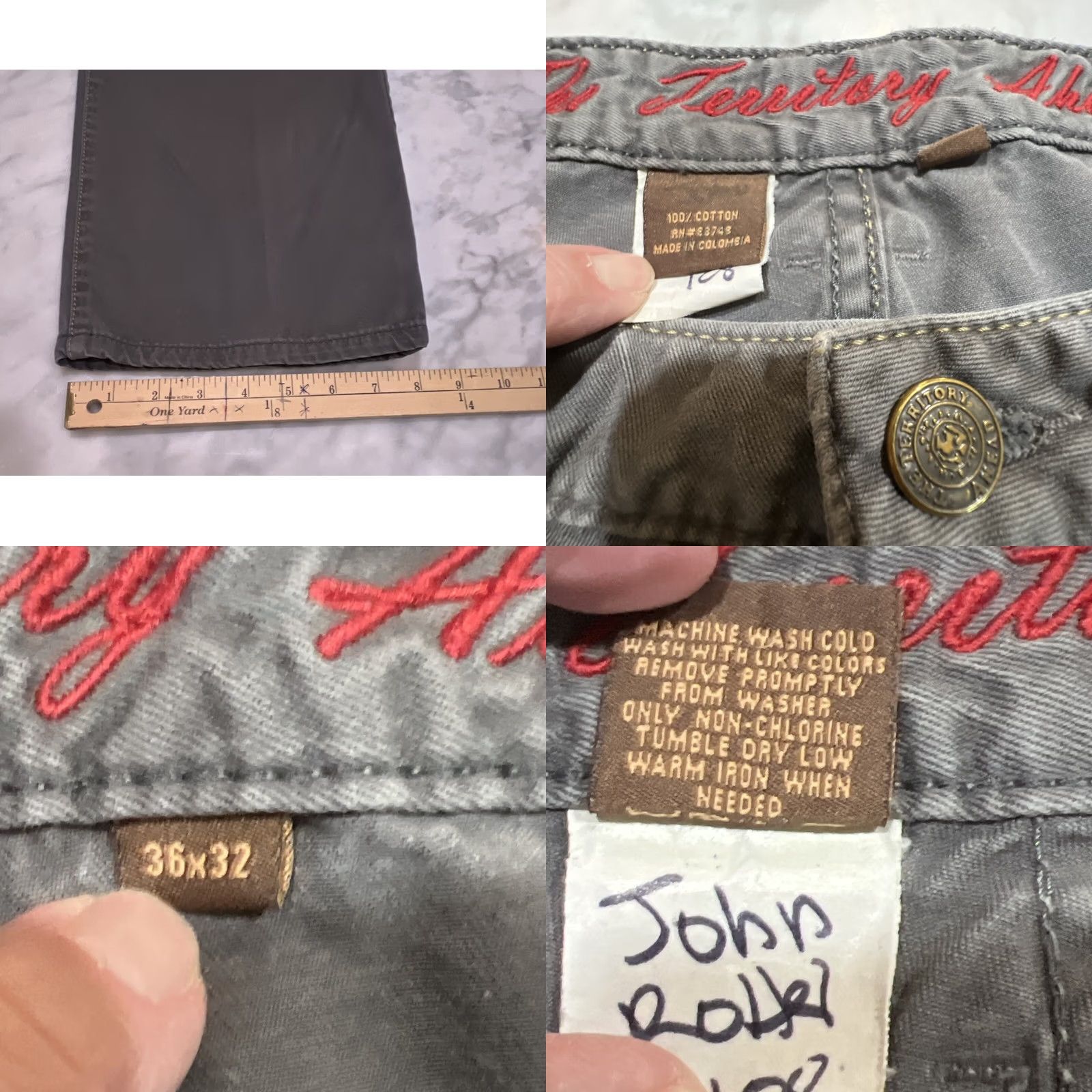 The Territory Ahead Territory Ahead Pants Mens 36x32 Gray Cotton Belt Loops Pockets Shirt? Size US 36 / EU 52 - 9 Thumbnail