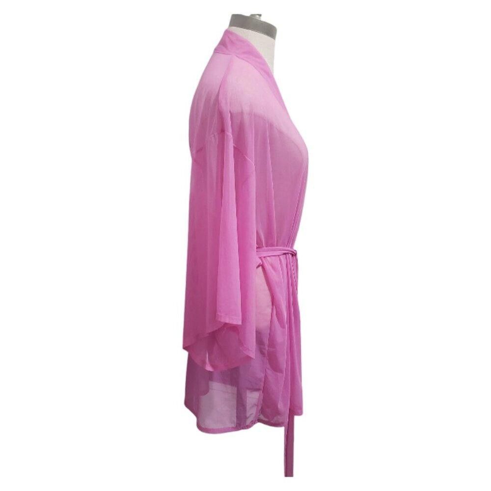 Joseph Abboud CT1842 Josie Sheer Hot Pink Sexy Robe L Size ONE SIZE - 3 Thumbnail