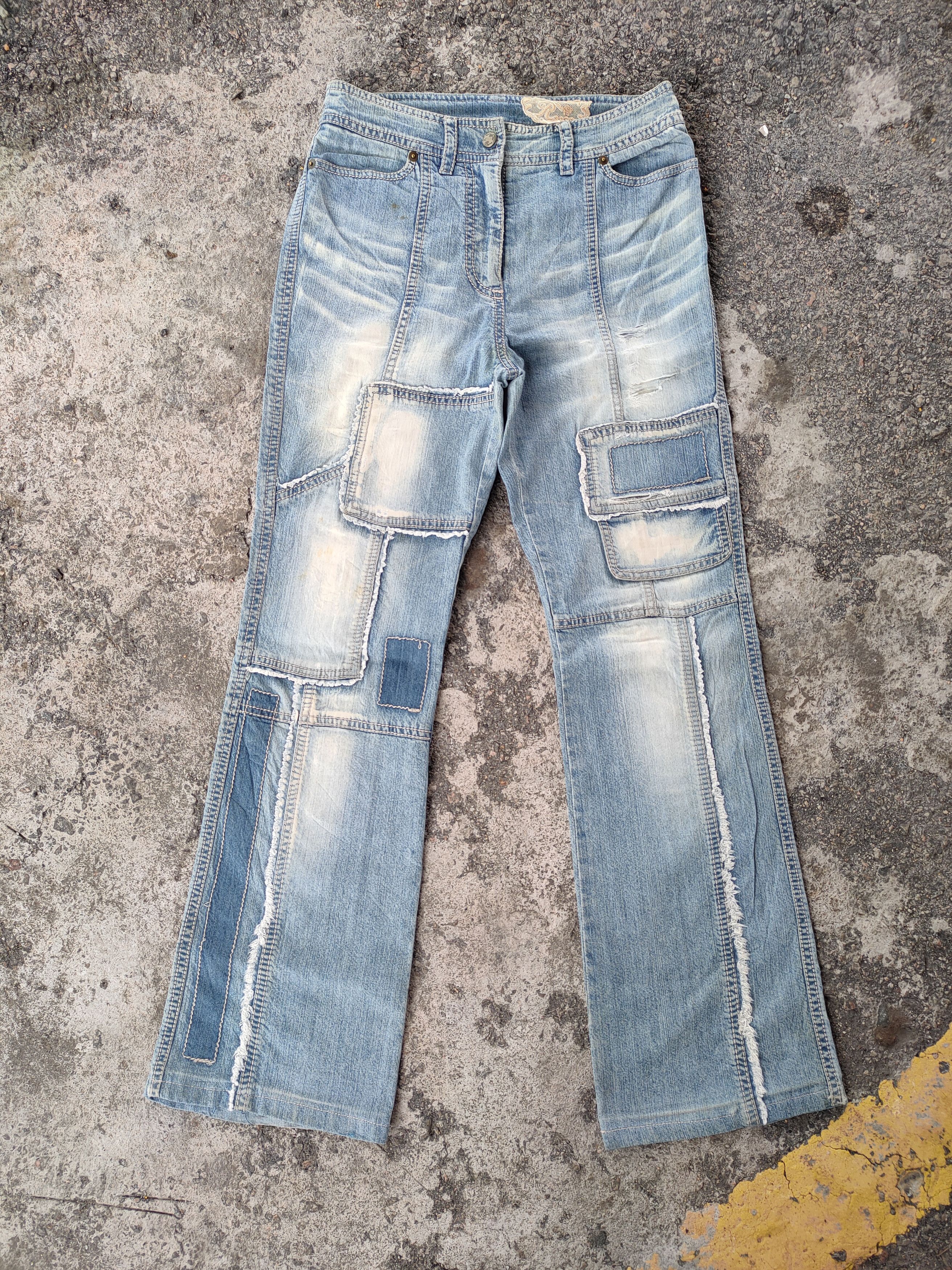 Japanese Brand × Jean × Vintage FLARE VINTAGE ROSS WOMAN FADED RIPPED JEANS DENIM PANTS Size US 28 / EU 44 - 1 Thumbnail