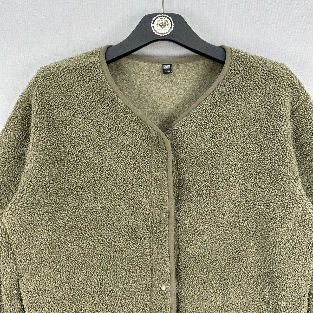 Japanese Brand × Uniqlo Uniqlo Deep Pile Fleece Sherpa Olive Green Cardigan Size M / US 6-8 / IT 42-44 - 7 Thumbnail