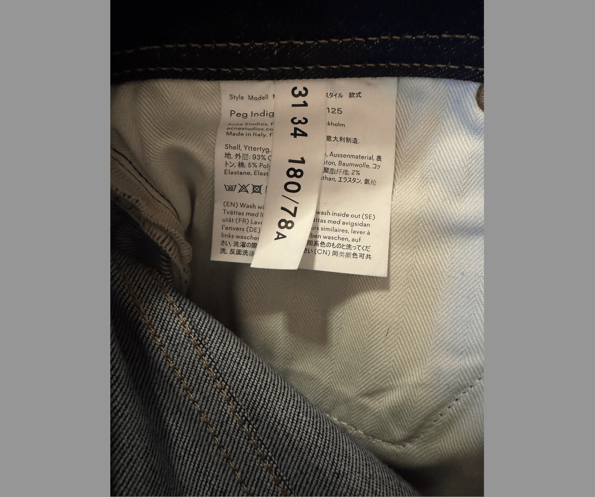 Acne Studios High-rise Skinny Jeans Peg Indigo Size 31" - 5 Thumbnail