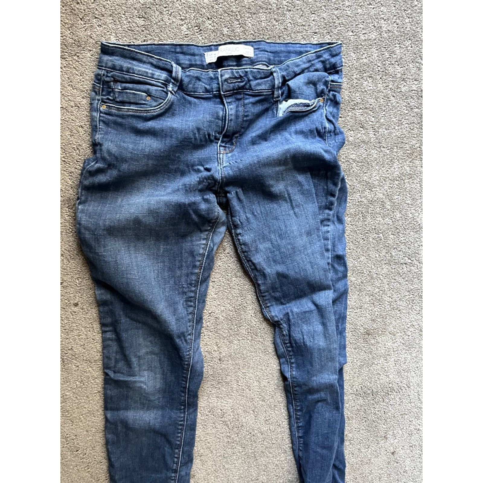 Zara Zara Jeans Women 8 27x28 Blue Skinny Denim Cotton Pockets Zipper Button Regular Womens Size 30" / US 8 / IT 44 - 4 Thumbnail