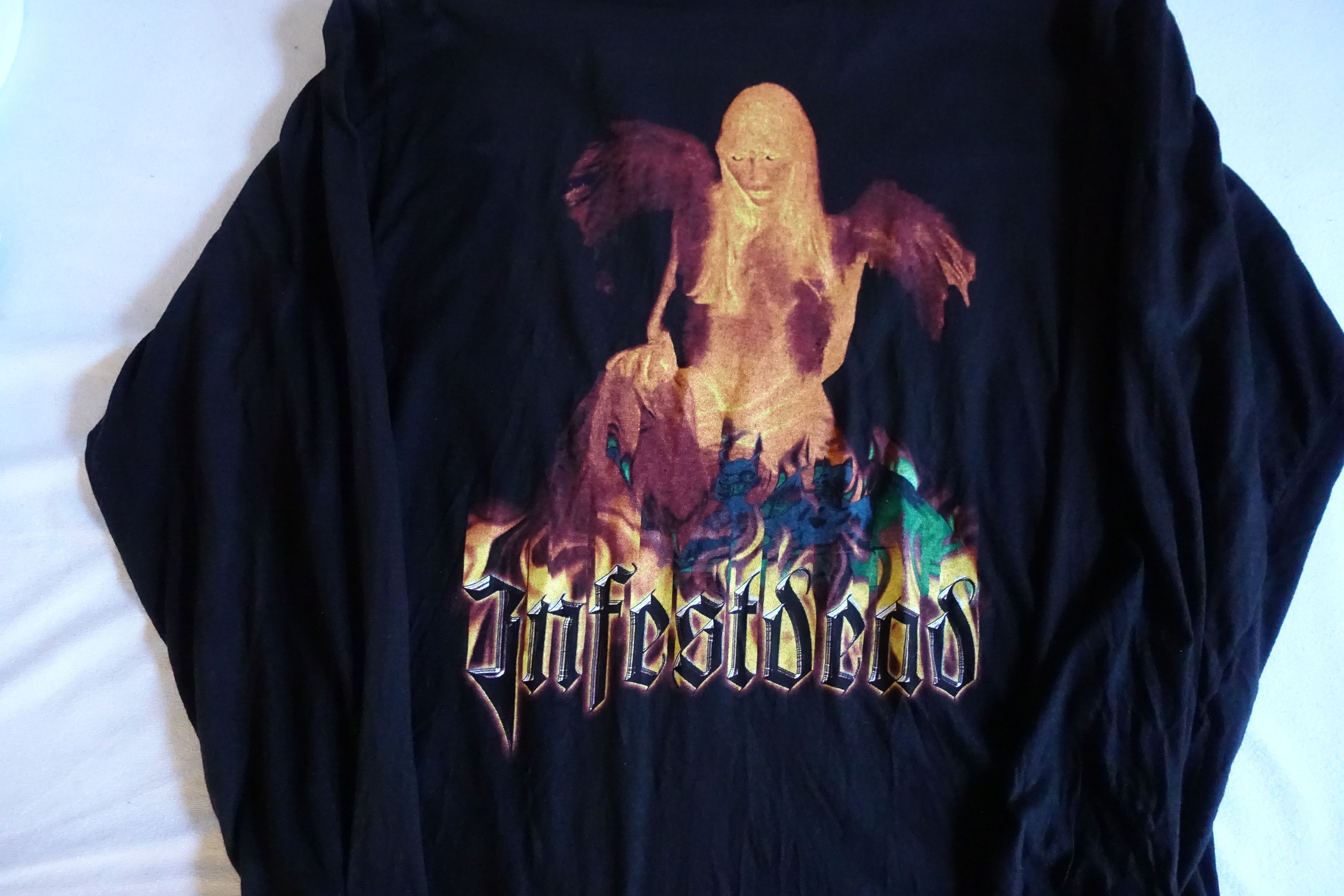 Band Tees Infestdead "Angeldemon" 1997 Longsleeve swedish Death Metal Size US XL / EU 56 / 4 - 1 Thumbnail
