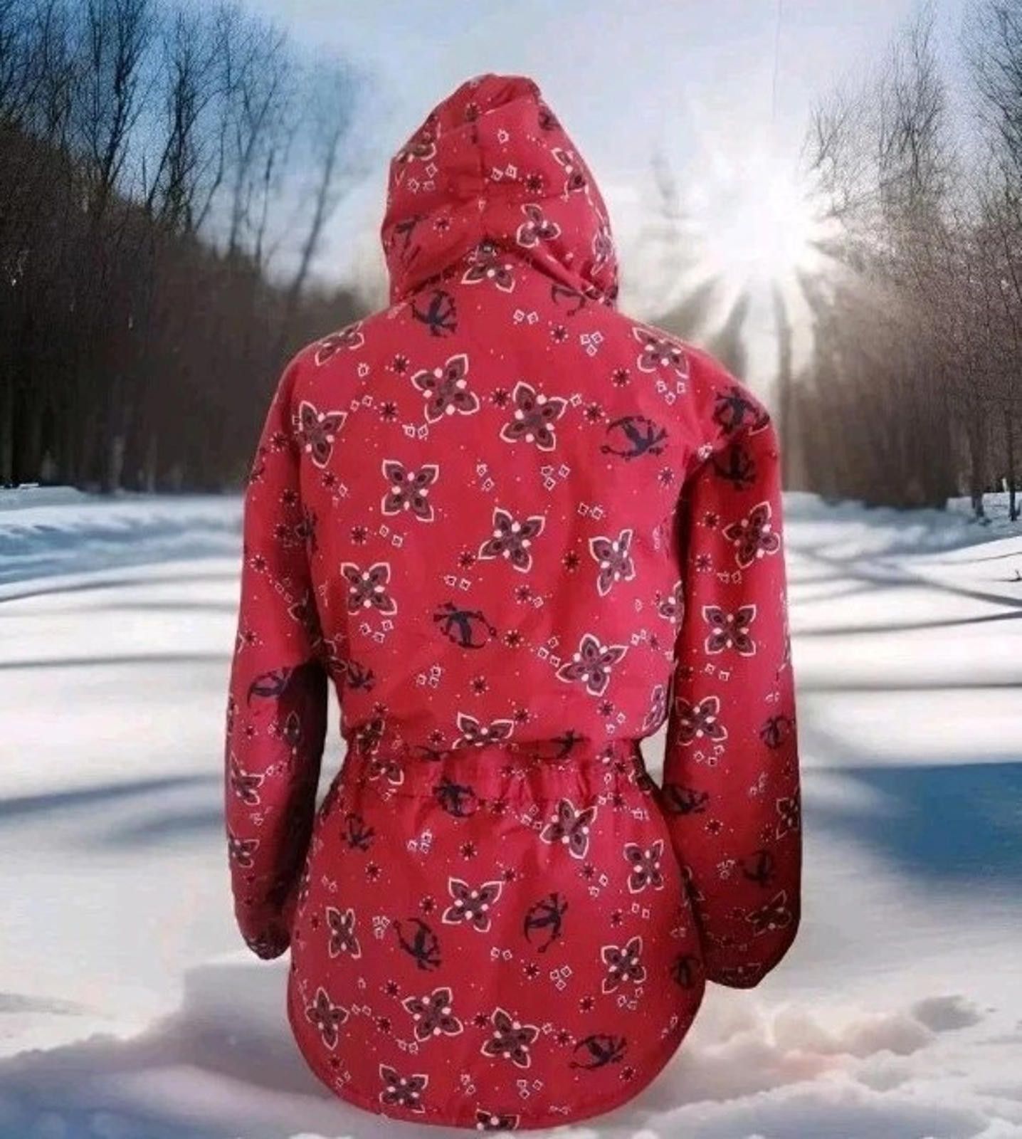 L.L. Bean Vtg LL BEAN Jacket Women's M Ski Pullover Red Insulated Size M / US 6-8 / IT 42-44 - 4 Thumbnail