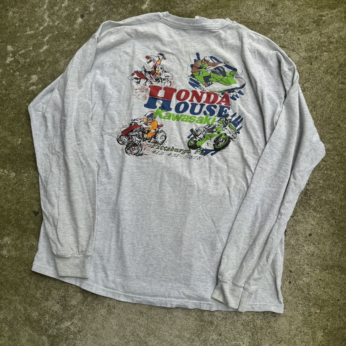 Vintage Honda House Kawasaki Bikes Faded Moto Shirt ERD Biker WCC Size US XXL / EU 58 / 5 - 6 Thumbnail