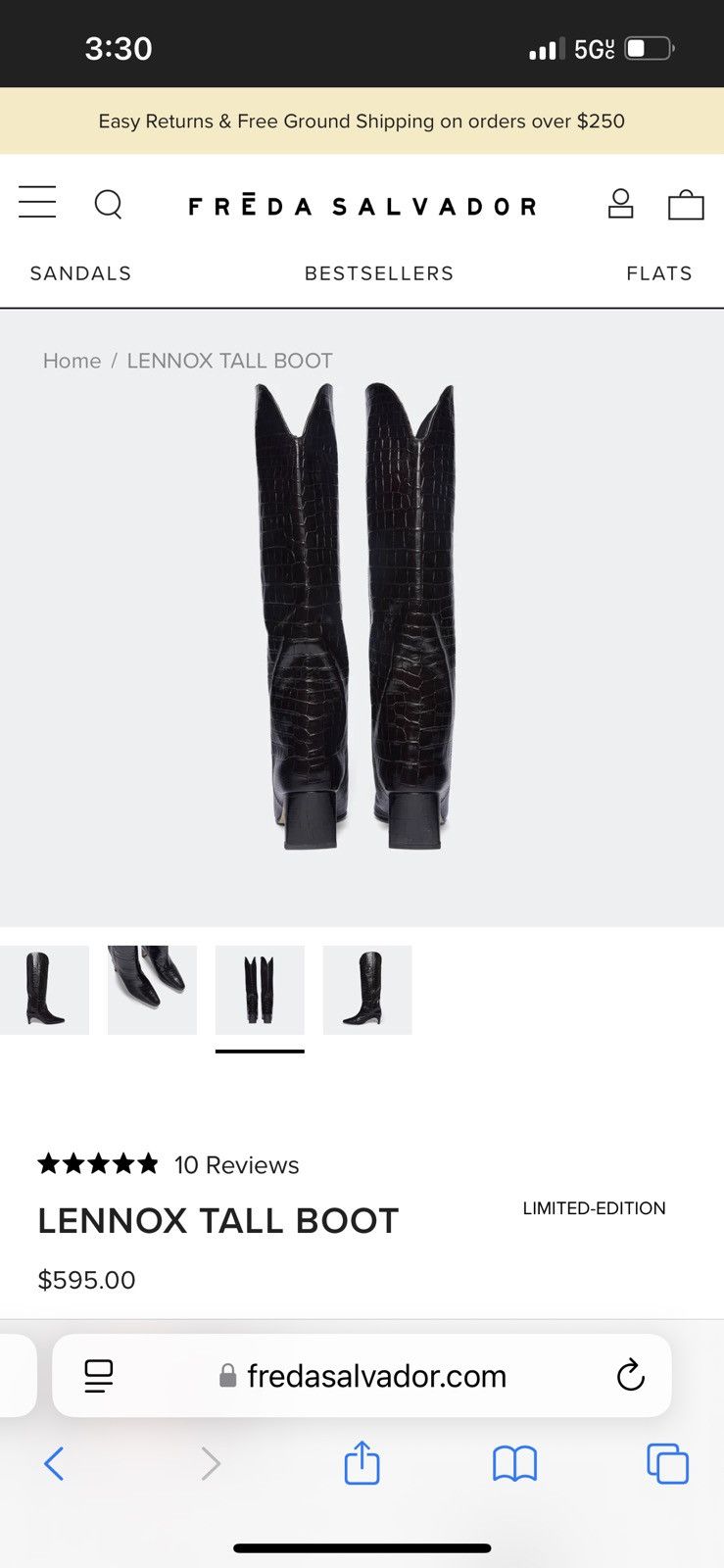 FREDA SALVADOR Freda Salvador Lennox Boot in Teak Embossed Croc Size US 7 / IT 37 - 2 Thumbnail