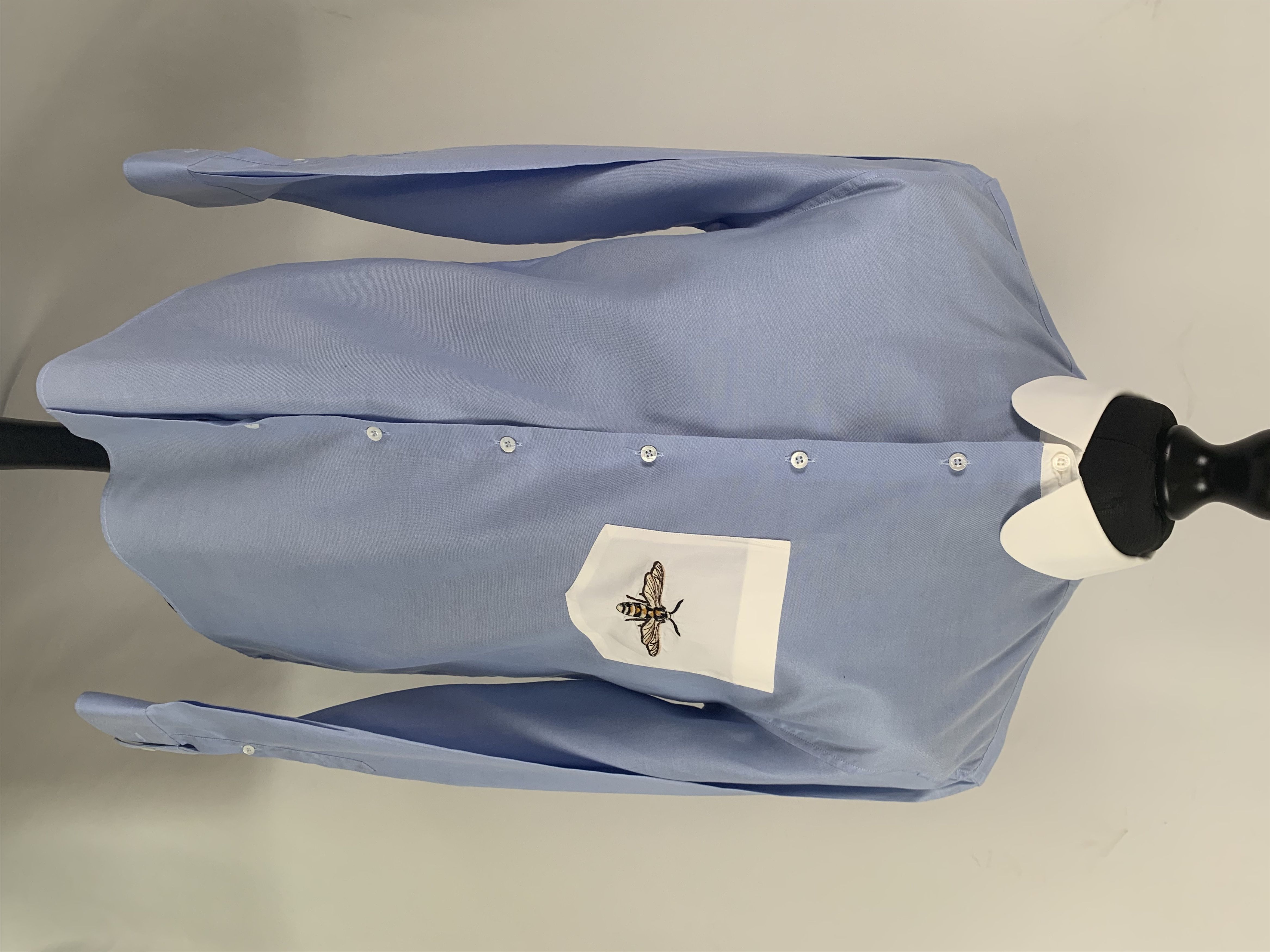 image of Classic Gucci Shirt With Bee in Blue, Men's (Size Large)