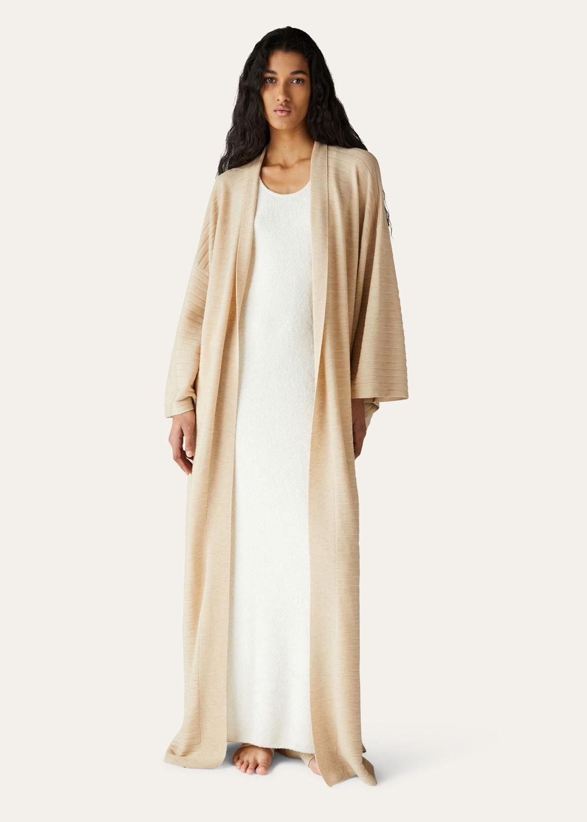 Loro Piana o1srvl11e1124 Cocooning Long Cardigan in Beige Size S / US 4 / IT 40 - 3 Thumbnail