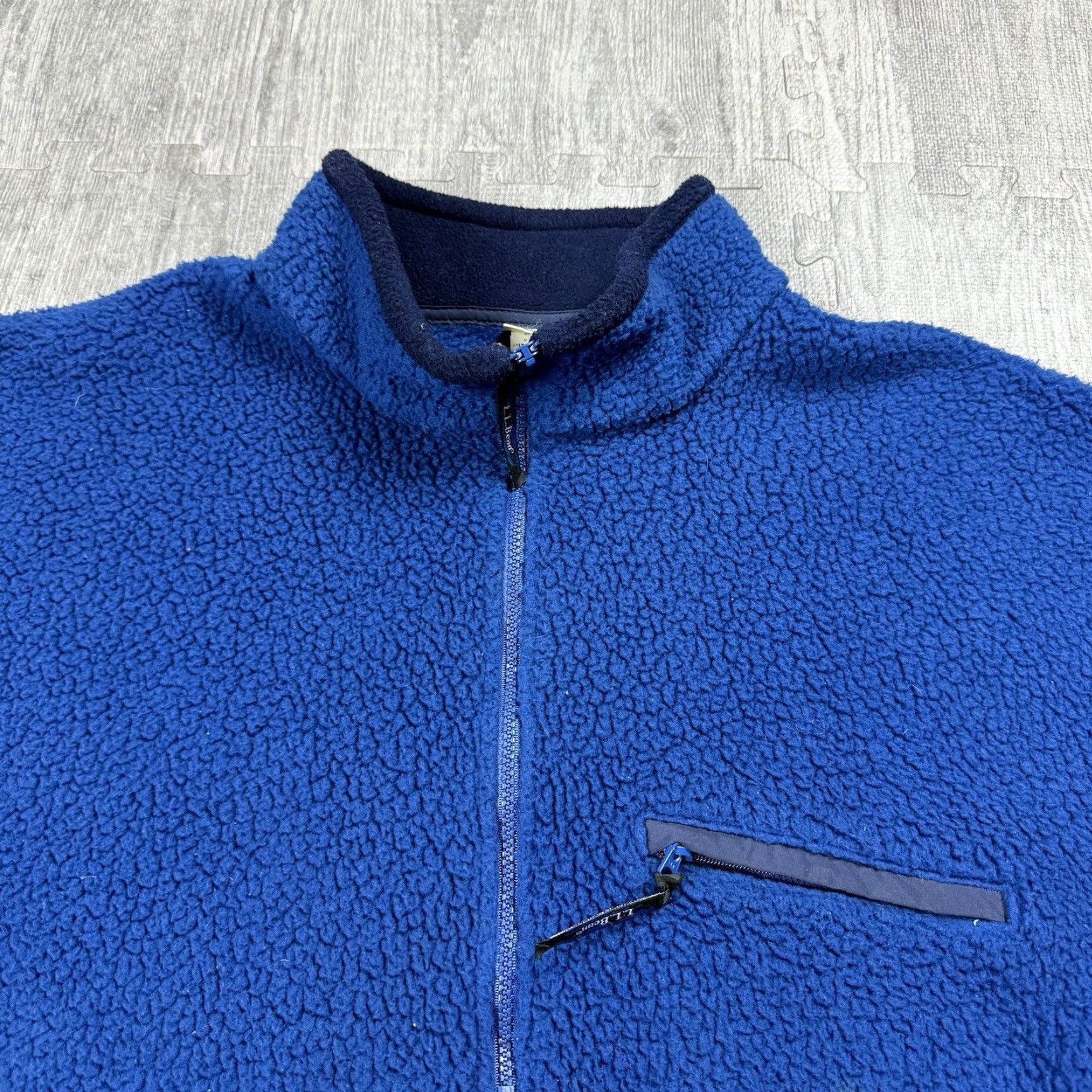 Vintage VINTAGE LL BEAN MENS PULLOVER 1/2 ZIP DEEP PILE SHERPA FLEECE BLUE OUTDOOR XLT 90S Size US XL / EU 56 / 4 - 2 Thumbnail