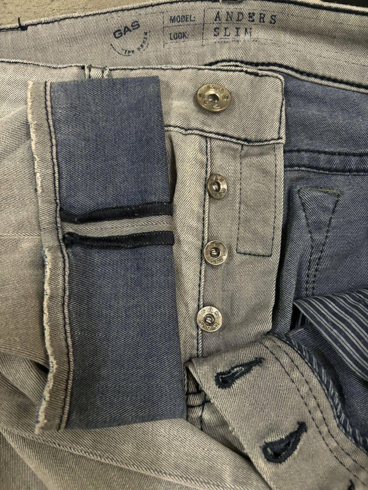 GAS Vintage Gas Anders Faded Patched Distressed Grunge Jeans Size US 33 - 4 Thumbnail