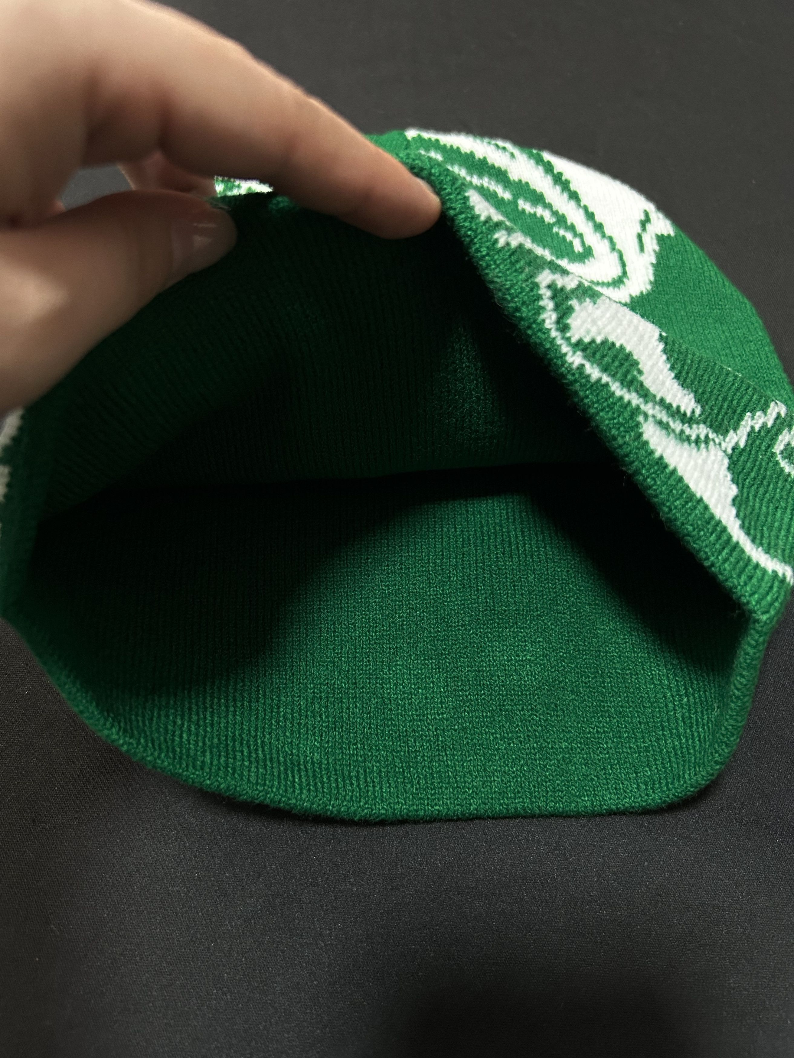 Japanese Brand Rare Planet Heaven Graphic No Cuff Knit Green Beanie OS Size ONE SIZE - 5 Thumbnail