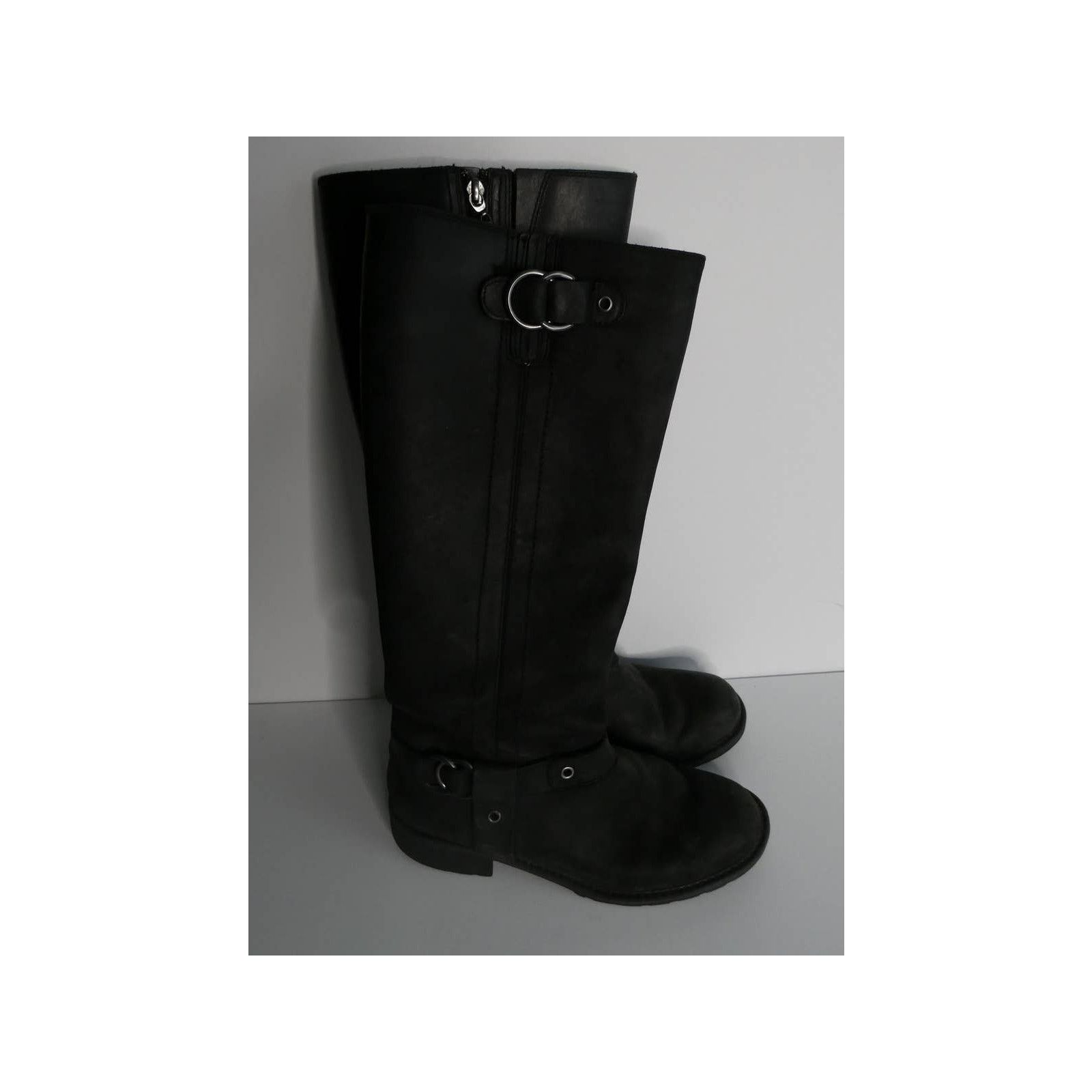 Clarks CLARKS leather high boots, 16in, moto style, size 7.5 Size US 7.5 / IT 37.5 - 1 Thumbnail
