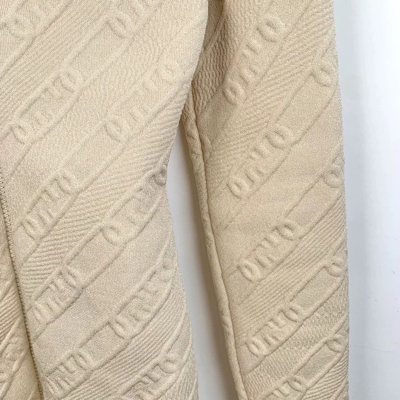 Fendi Fendi Beige Logo Knit Dress with Zipper Size US 38 / EU 54 - 4 Thumbnail