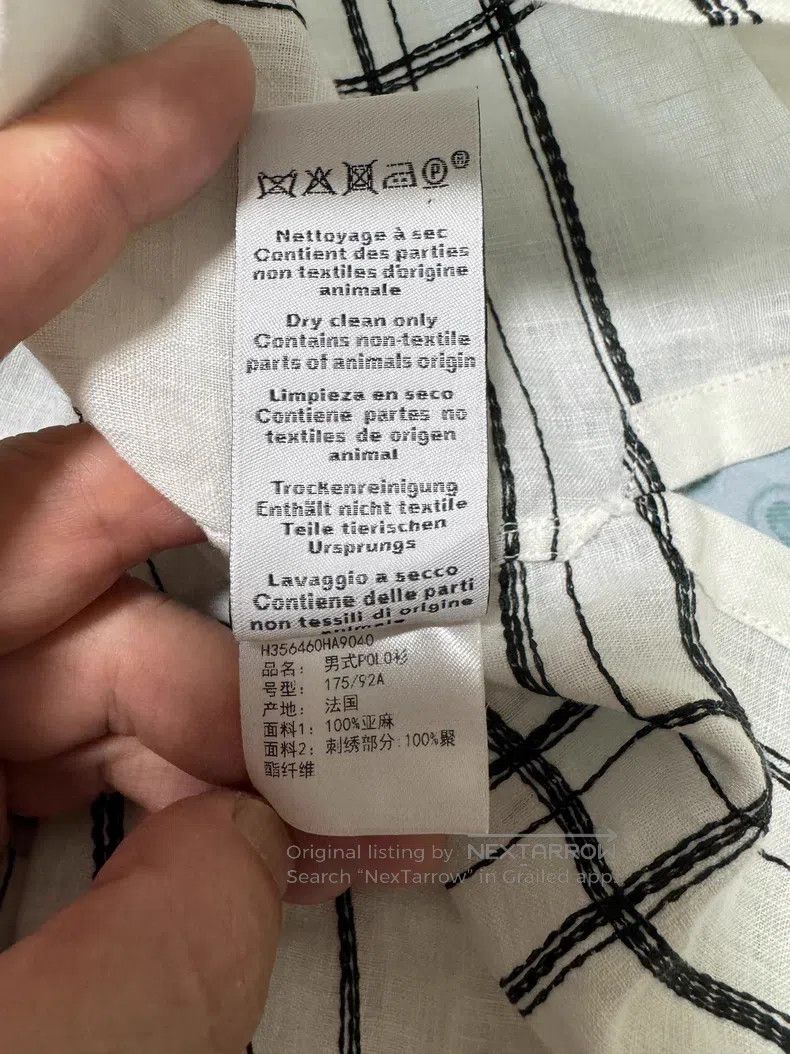 Hermes Hermes Linen Jacket Shirt, 100% Linen, Classic Pattern, St Size US XXS / EU 40 - 9 Thumbnail