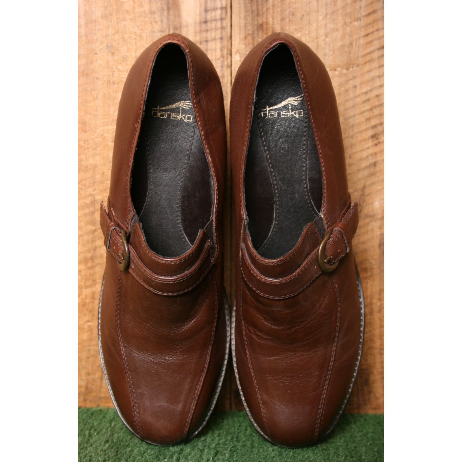 Dansko DANSKO Norah Shoes Pump Women's Leather Brown Block Heel Slip On 9.5 EU 40 Notting Hill Collection Size US 10 / IT 40 - 4 Thumbnail