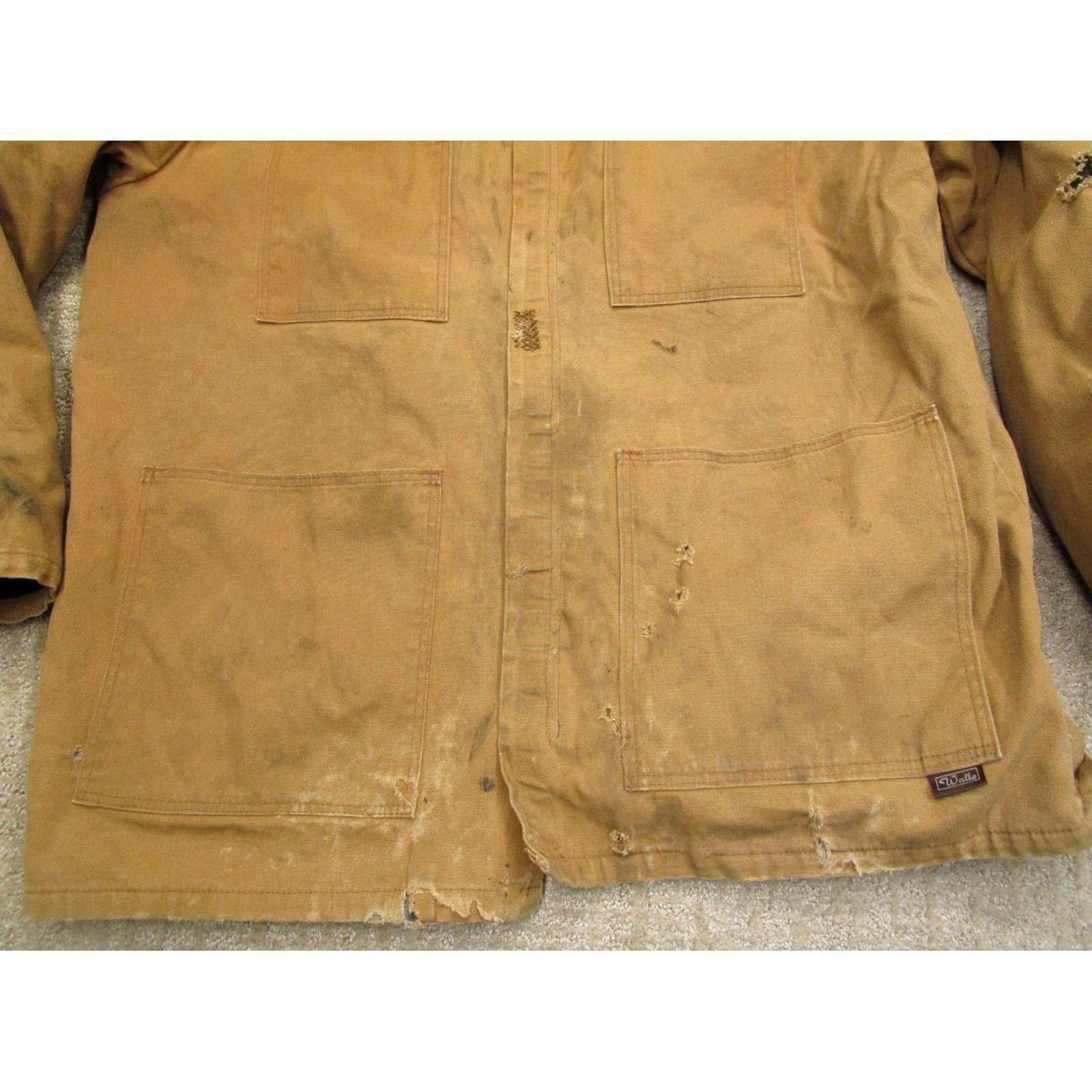 Walls VINTAGE Walls Jacket Bomber Jacket Men XL Brown Chore Blanket Lined 90s USA Wind-Resistant Pockets Zip Corduroy? Size US XL / EU 56 / 4 - 3 Thumbnail