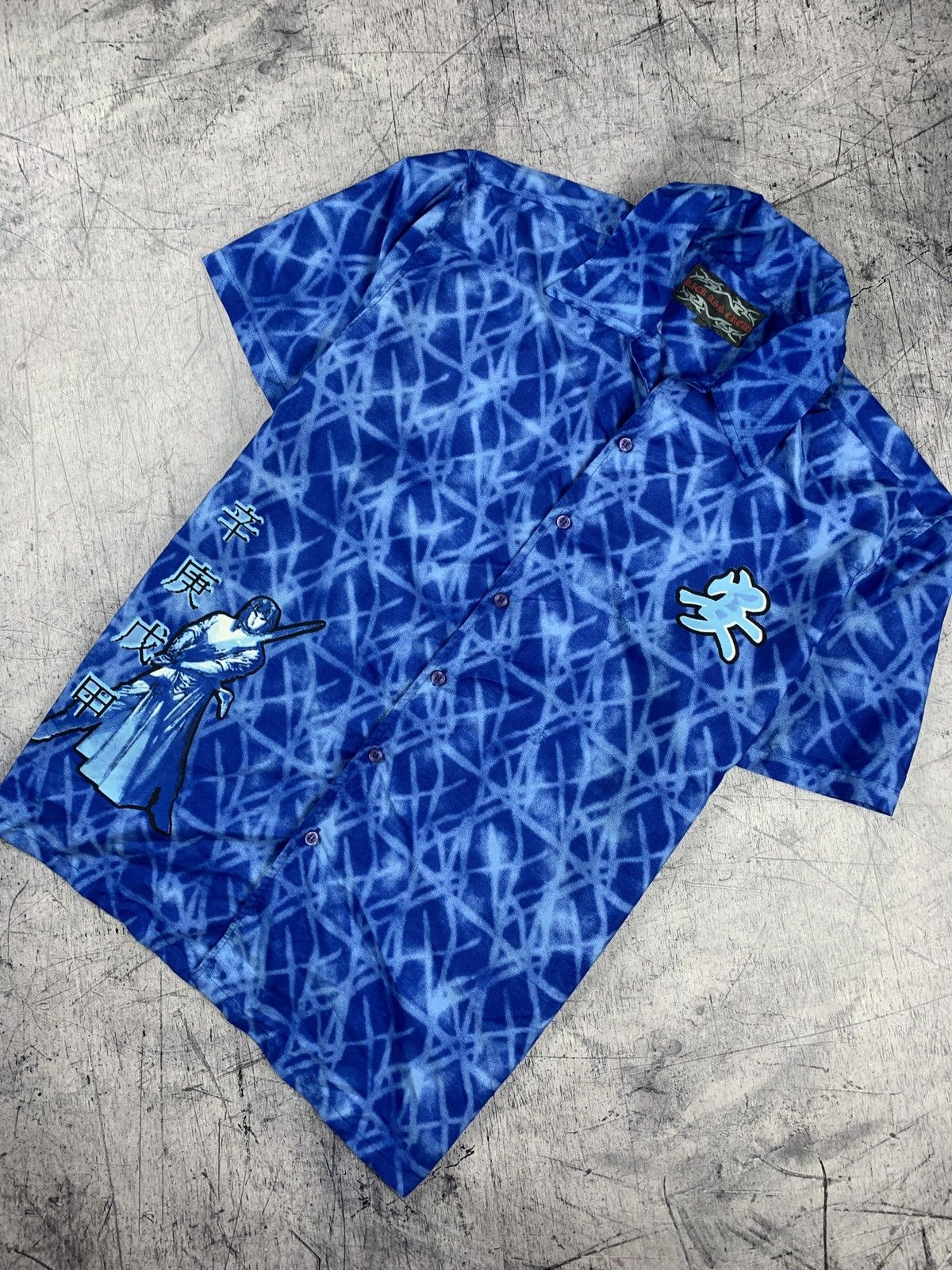 Japanese Brand Kick Ass Crew AOP Japanese Samurai Shirt Short Sleeve Y2K Size US XL / EU 56 / 4 - 5 Thumbnail