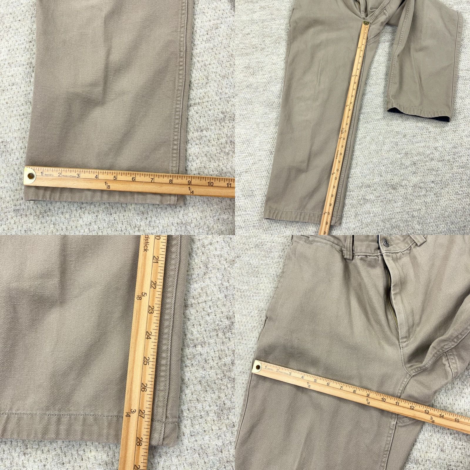 Vintage Duluth Cargo Pants Men 36x30 Tan Canvas Pant Casual Workwear Baggy Relaxed Straight Front Beltless EU-Style? Size US 36 / EU 52 - 8 Thumbnail