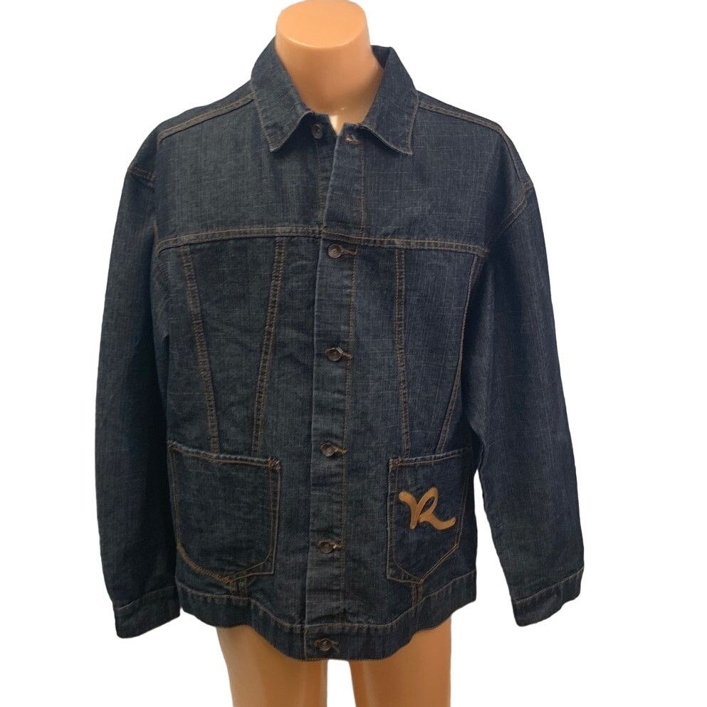 Rocawear Rocawear Mens XL PolyCotton Button Up Denim Blue Jean Jacket Size US XL / EU 56 / 4 - 1 Thumbnail