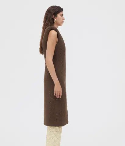 Bottega Veneta o1loc1c0324 708431 Double Face Alpaca Dress in Brown Size XXS / US 00 / IT 34 - 2 Thumbnail