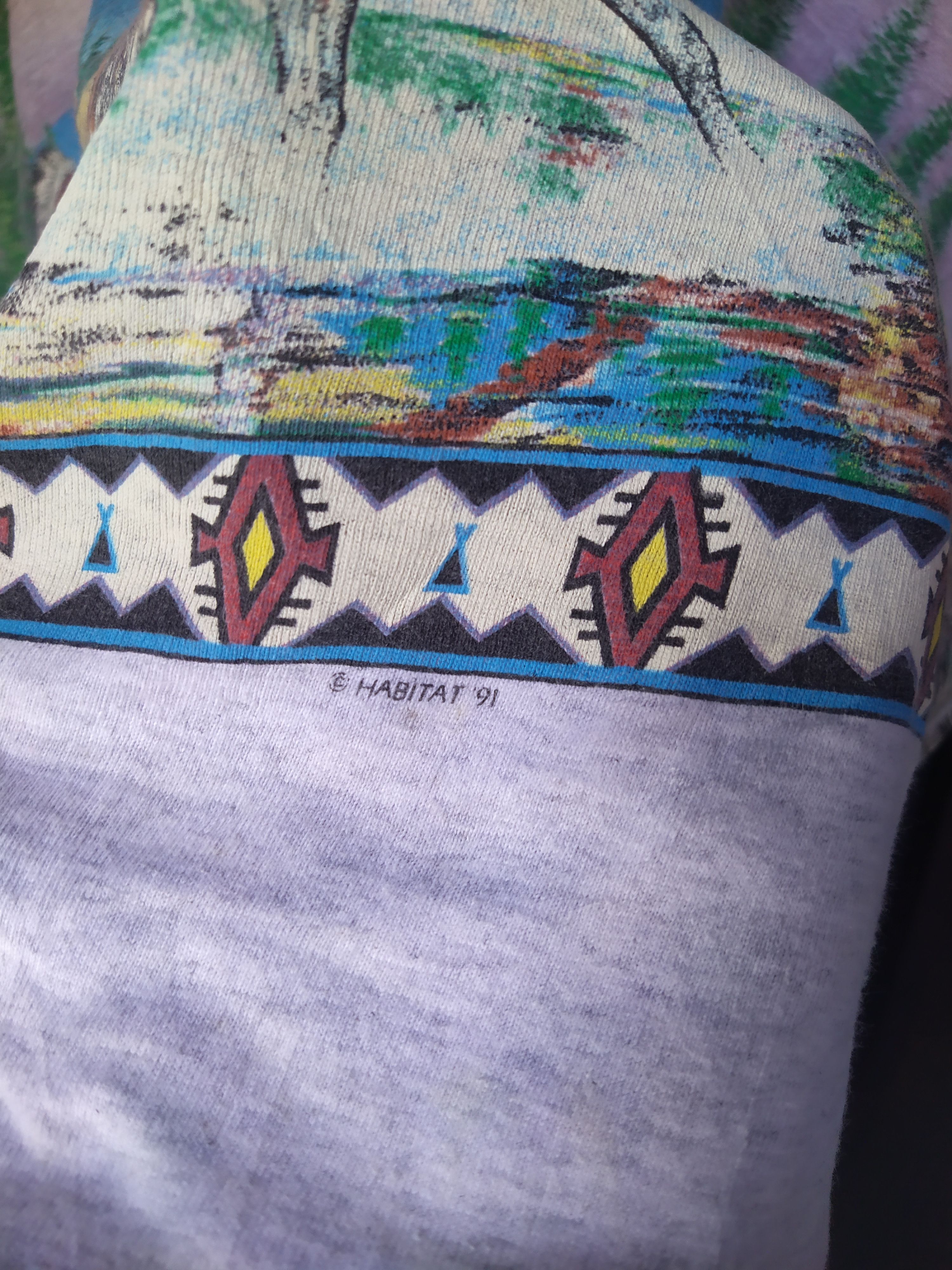 Vintage Vintage 91’ Habitat Native American Art All Over Print Tee Size US XL / EU 56 / 4 - 2 Thumbnail